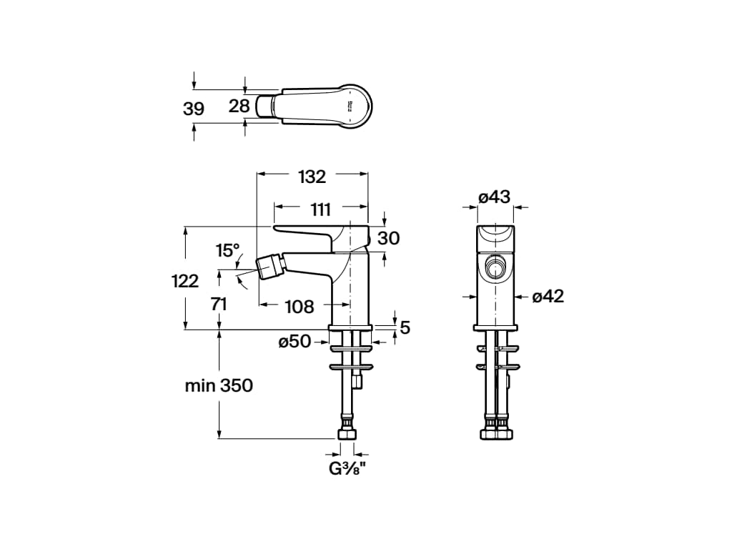 Roca - Monodin - N grifería para bidé con cuerpo liso, cromado A5A628GC00. - BricoandPool