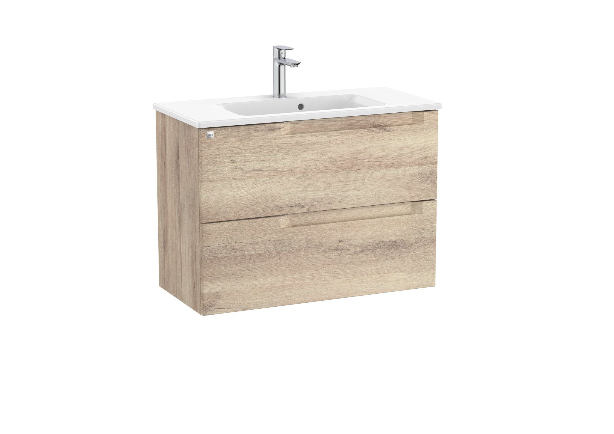 Roca - Mueble base Aleyda Unik compacto de dos cajones y lavabo - BricoandPool