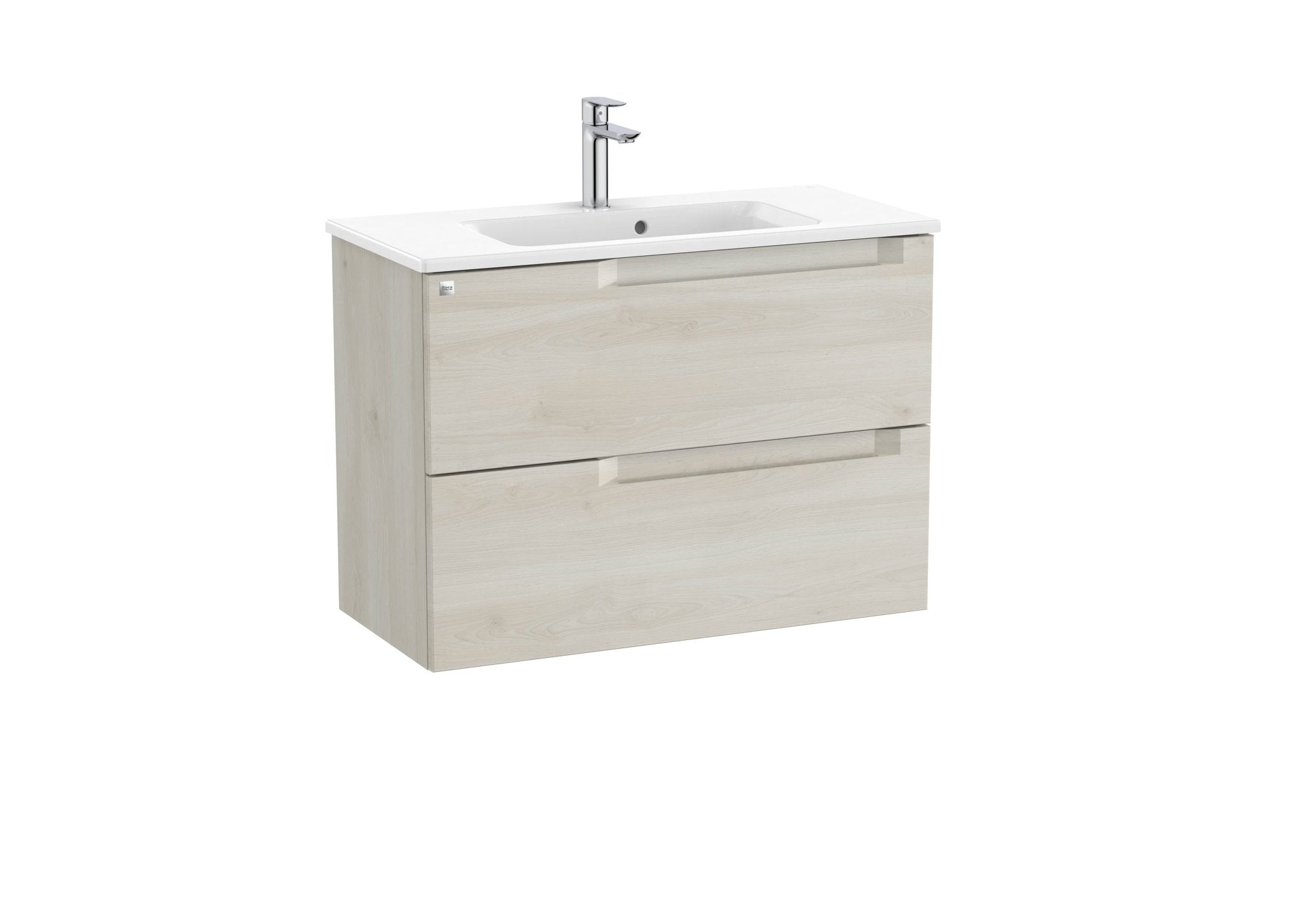 Roca - Mueble base Aleyda Unik compacto de dos cajones y lavabo - BricoandPool