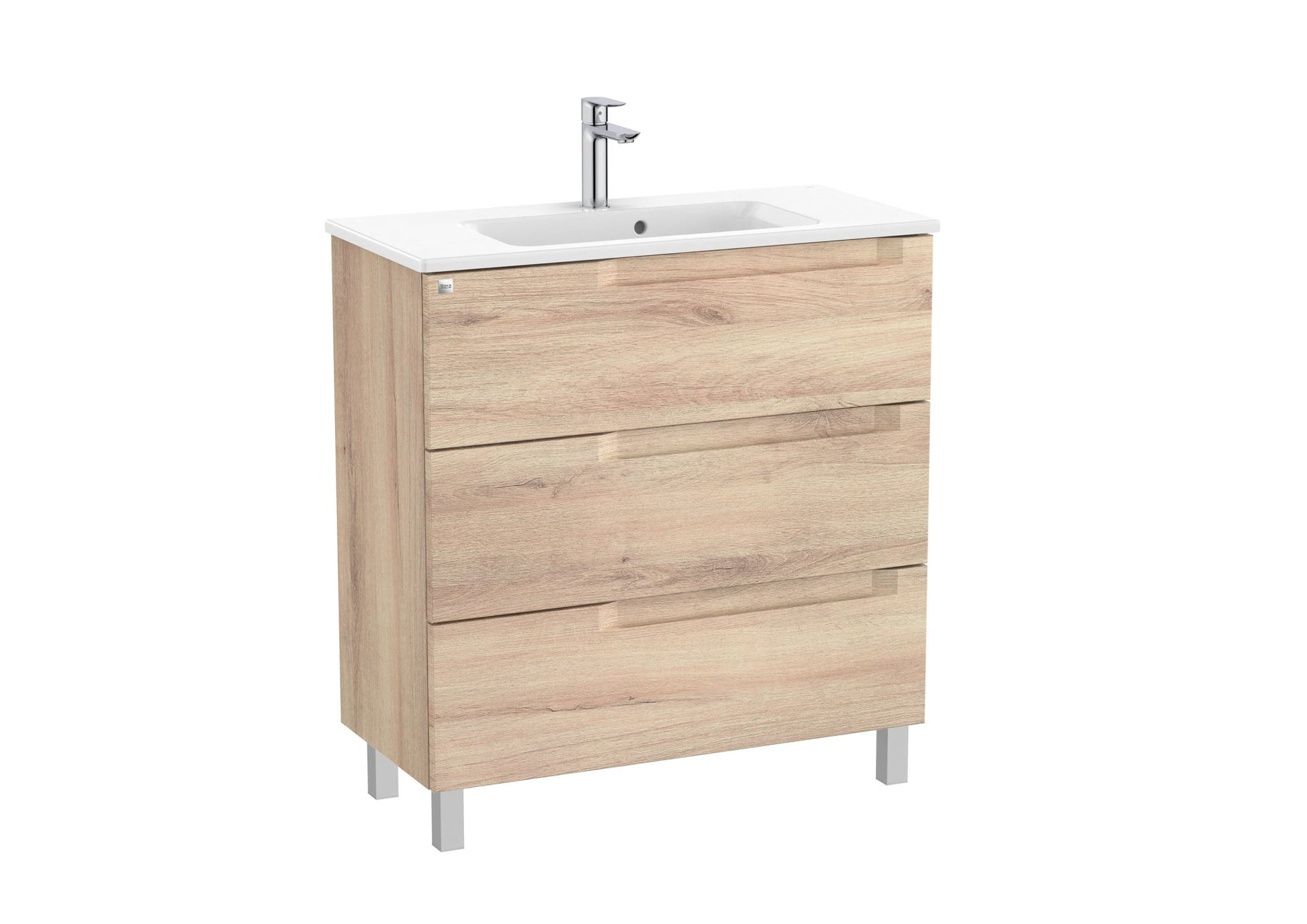 Roca - Mueble base Aleyda Unik compacto de tres cajones y lavabo - BricoandPool