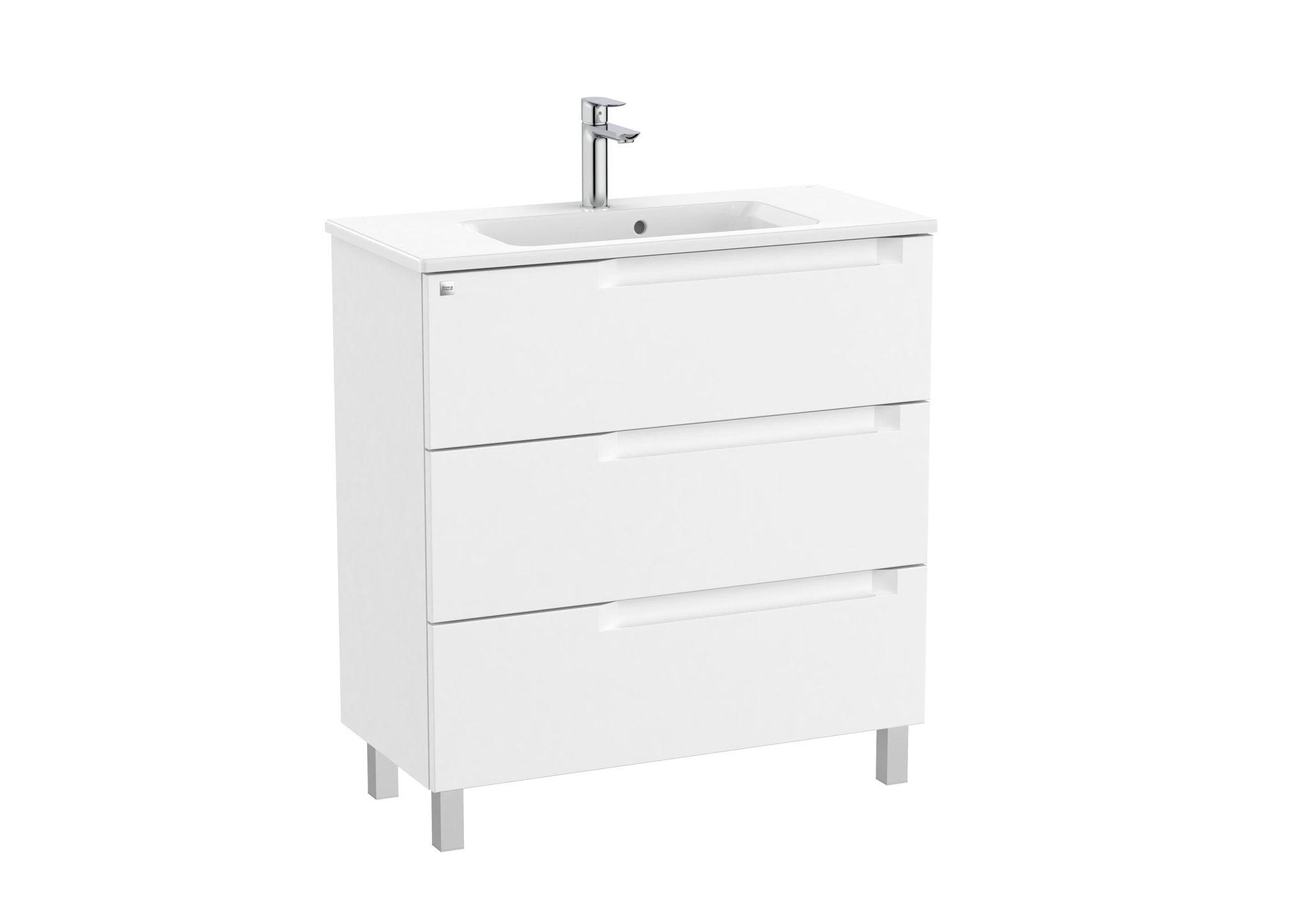 Roca - Mueble base Aleyda Unik compacto de tres cajones y lavabo - BricoandPool