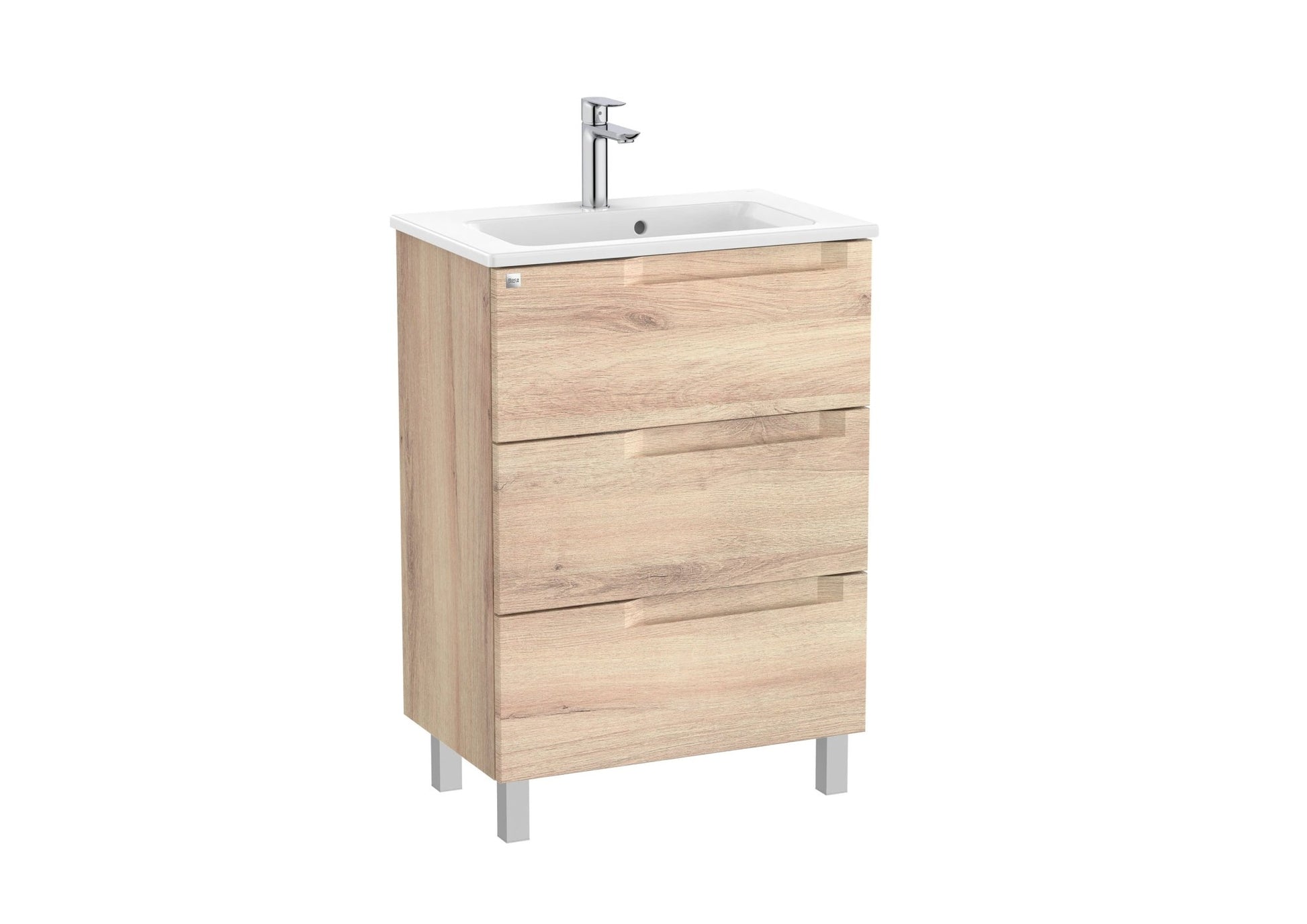 Roca - Mueble base Aleyda Unik compacto de tres cajones y lavabo - BricoandPool