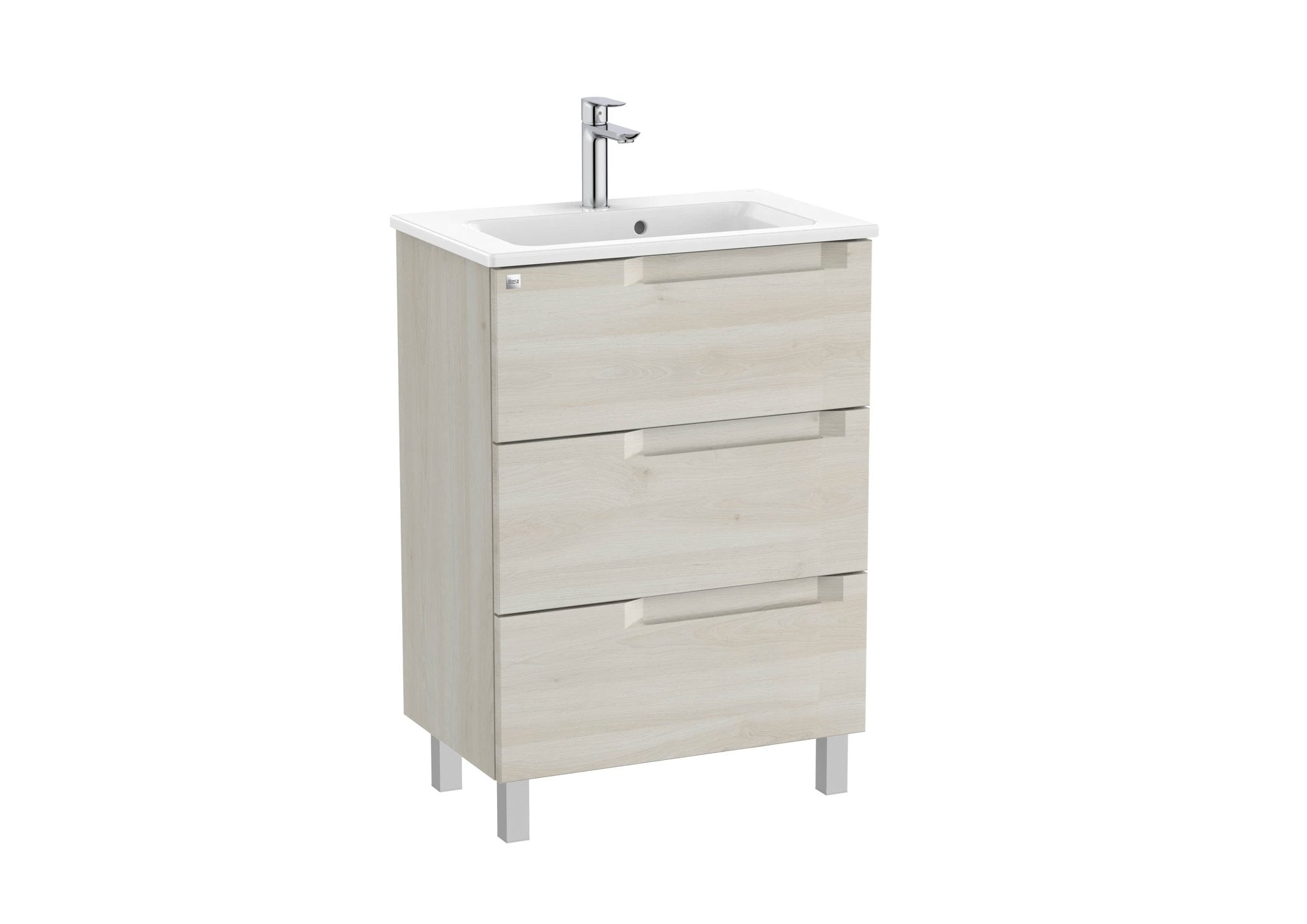 Roca - Mueble base Aleyda Unik compacto de tres cajones y lavabo - BricoandPool