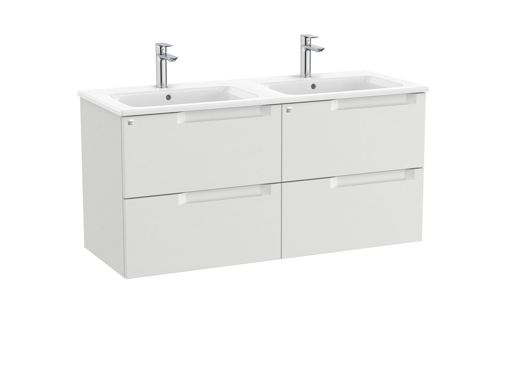 Roca - Mueble base Aleyda Unik de cuatro cajones y lavabo doble - BricoandPool