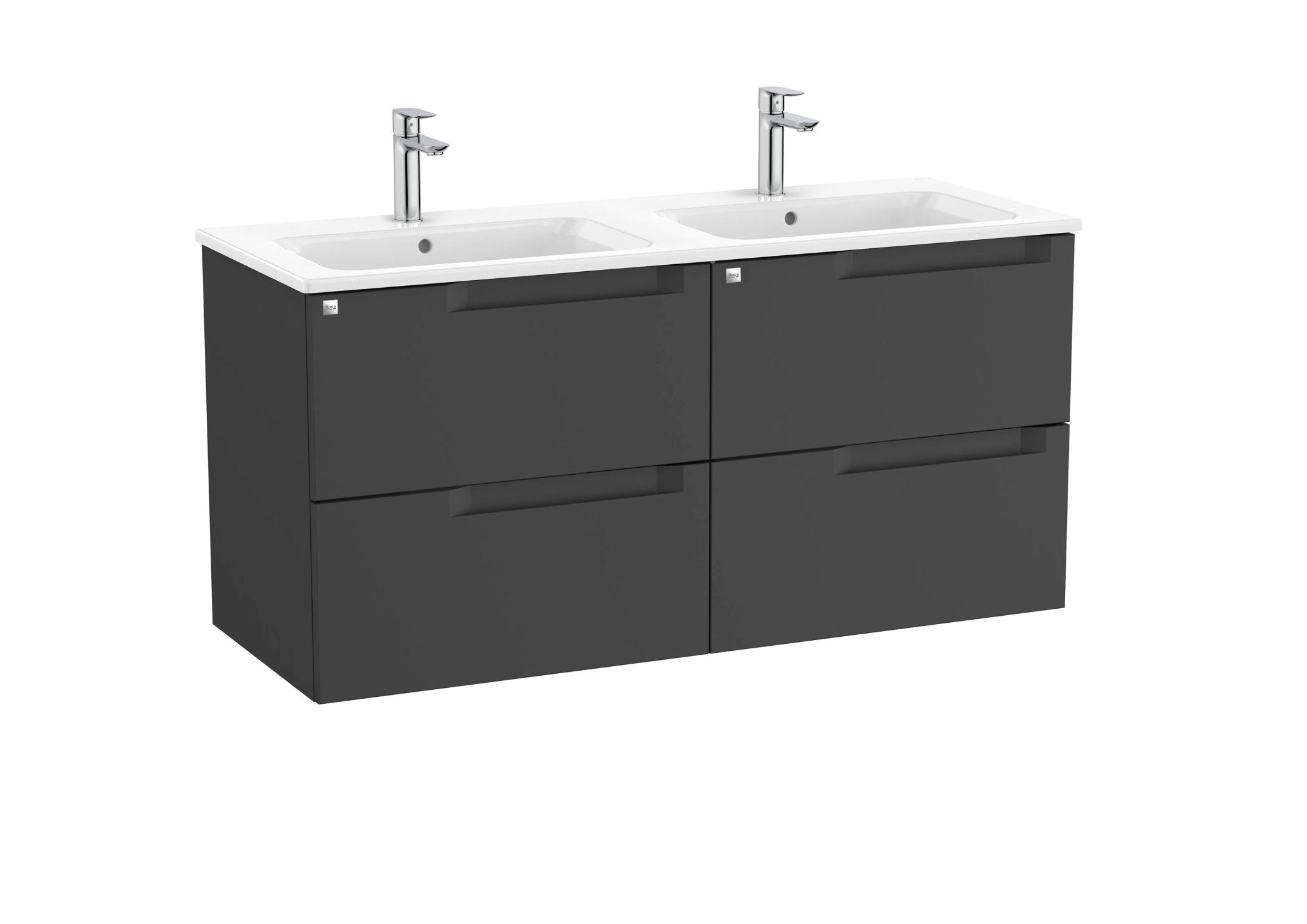 Roca - Mueble base Aleyda Unik de cuatro cajones y lavabo doble - BricoandPool
