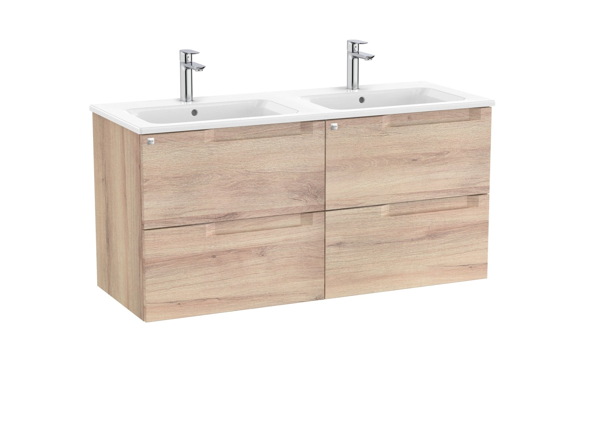 Roca - Mueble base Aleyda Unik de cuatro cajones y lavabo doble - BricoandPool