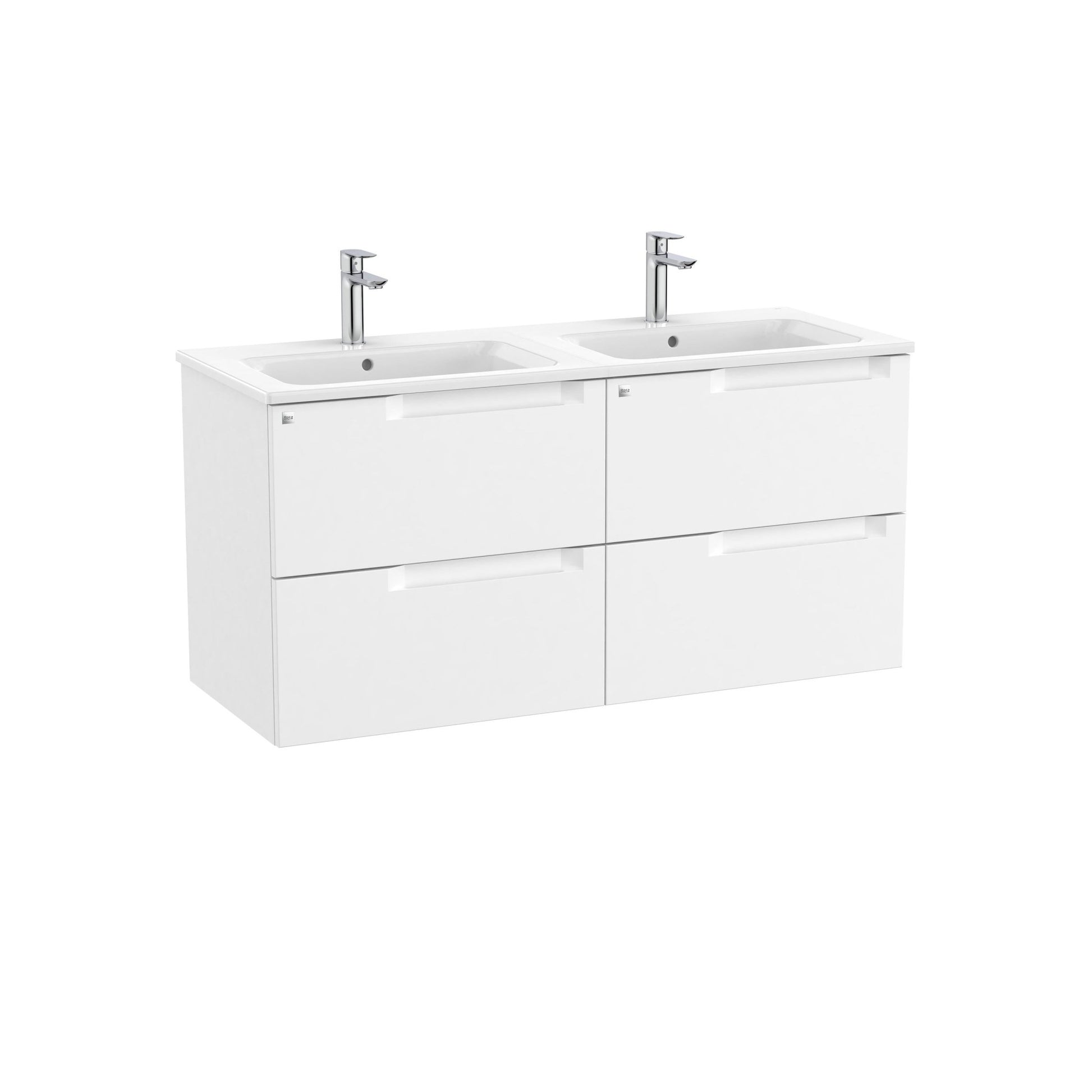 Roca - Mueble base Aleyda Unik de cuatro cajones y lavabo doble - BricoandPool