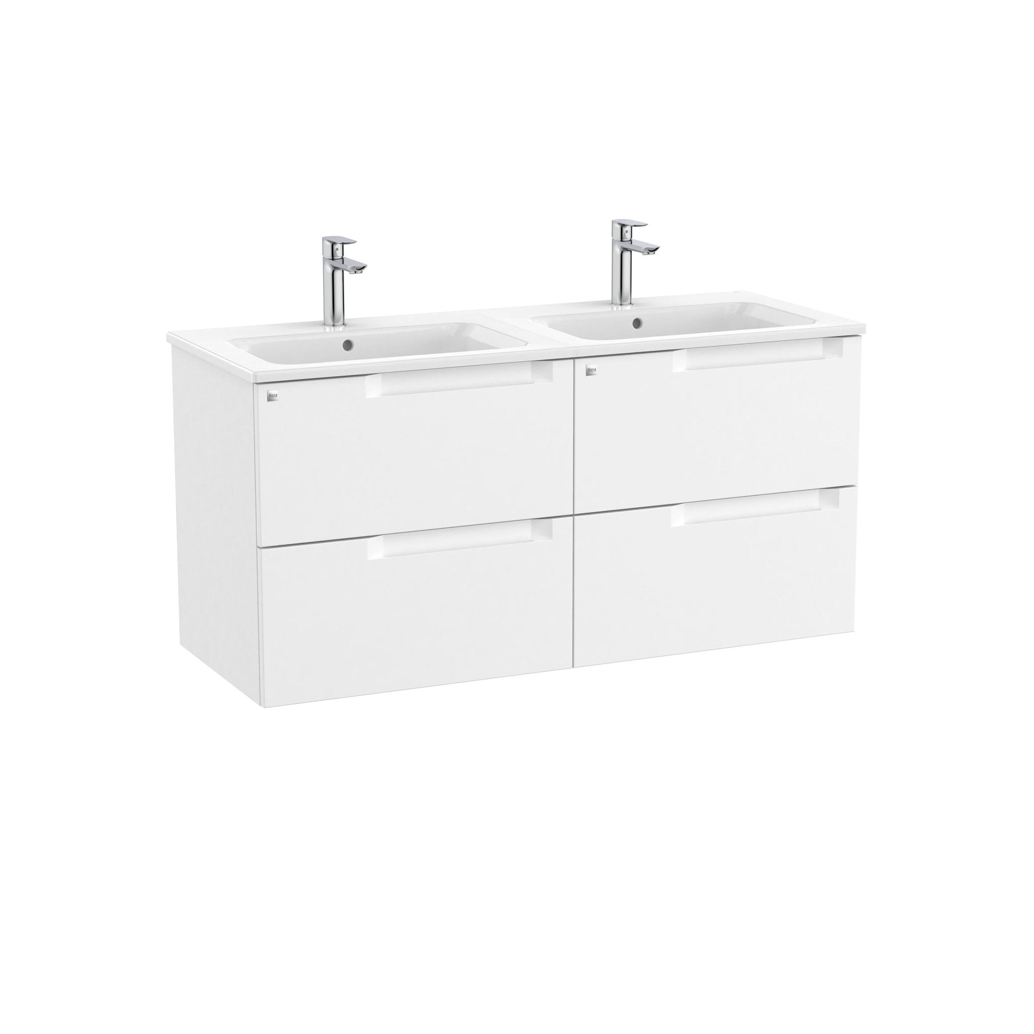 Roca - Mueble base Aleyda Unik de cuatro cajones y lavabo doble - BricoandPool