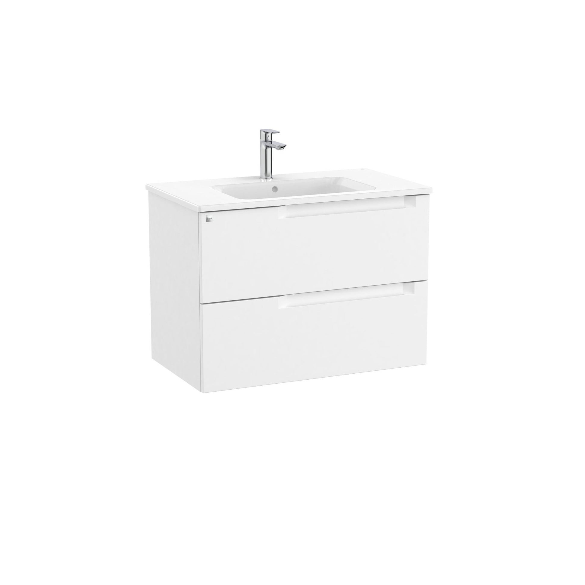 Roca - Mueble base Aleyda Unik de dos cajones y lavabo asimétrico con lavabo - BricoandPool