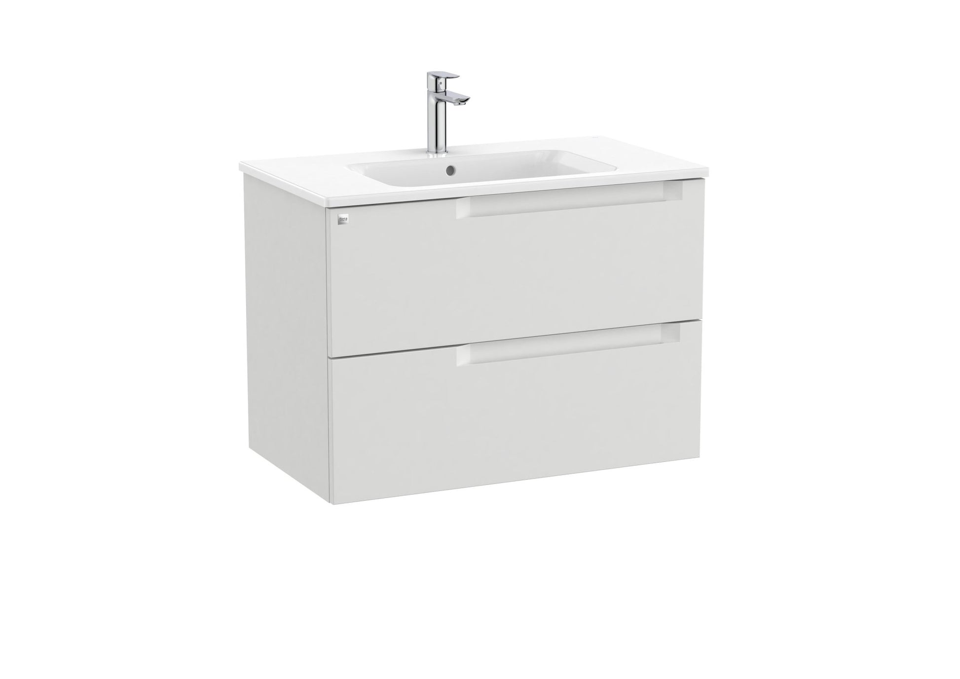 Roca - Mueble base Aleyda Unik de dos cajones y lavabo asimétrico con lavabo - BricoandPool