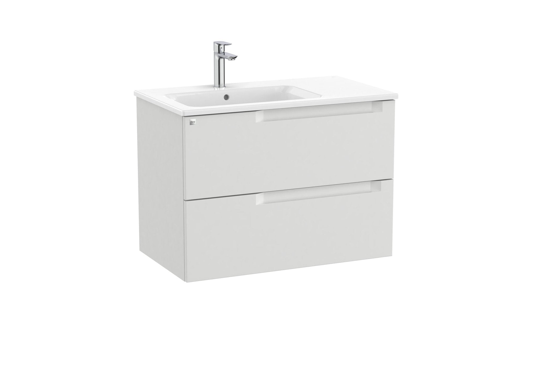 Roca - Mueble base Aleyda Unik de dos cajones y lavabo asimétrico con lavabo - BricoandPool