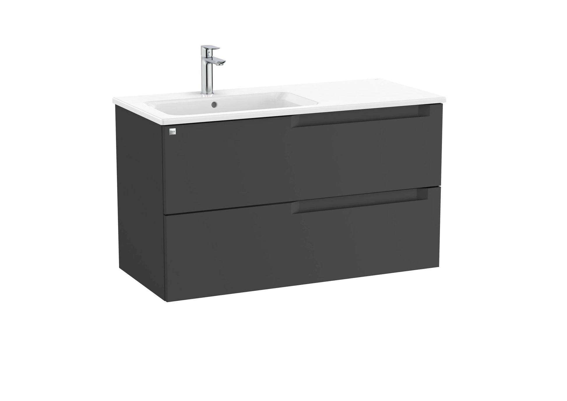 Roca - Mueble base Aleyda Unik de dos cajones y lavabo asimétrico con lavabo - BricoandPool