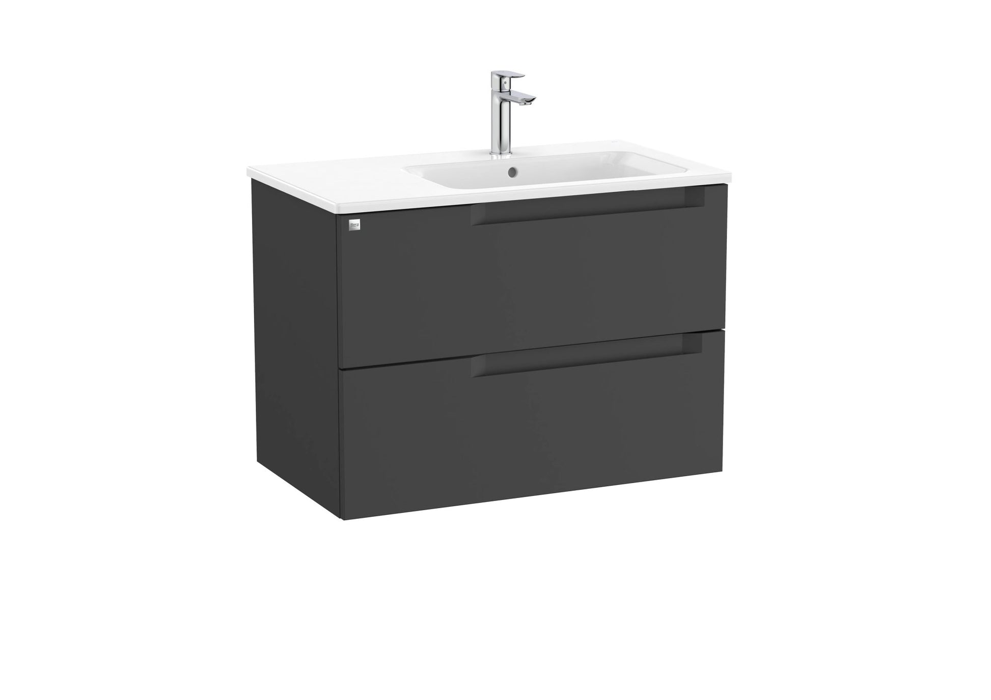 Roca - Mueble base Aleyda Unik de dos cajones y lavabo asimétrico con lavabo - BricoandPool