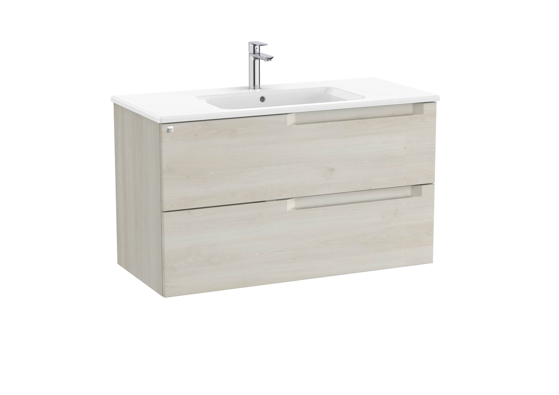 Roca - Mueble base Aleyda Unik de dos cajones y lavabo asimétrico con lavabo - BricoandPool