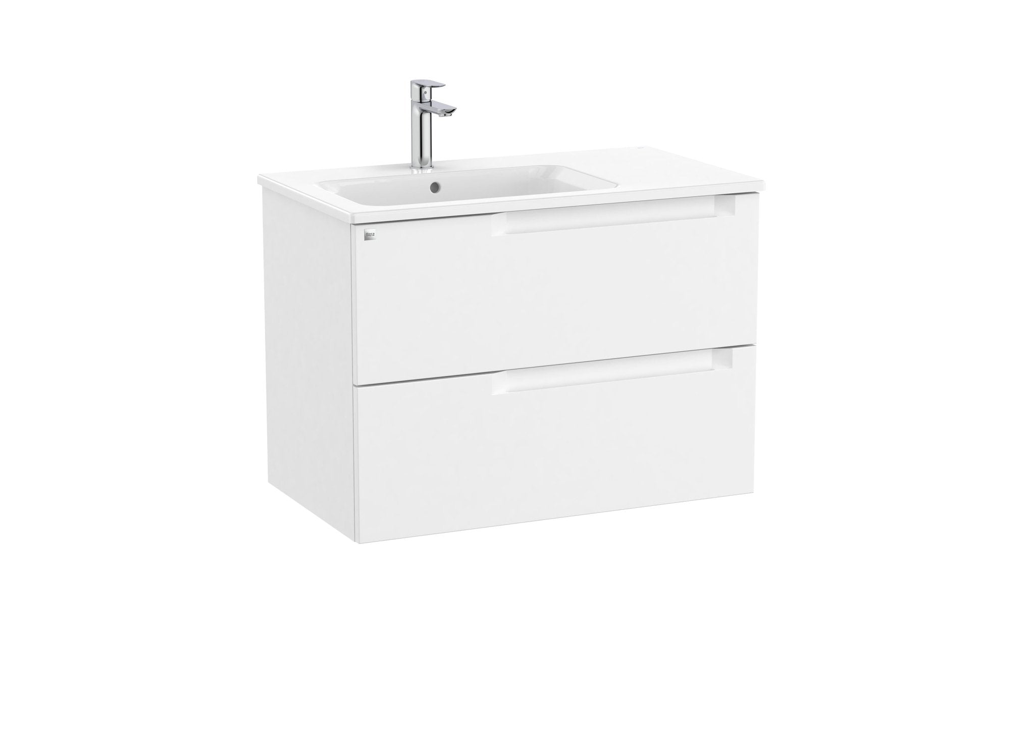 Roca - Mueble base Aleyda Unik de dos cajones y lavabo asimétrico con lavabo - BricoandPool