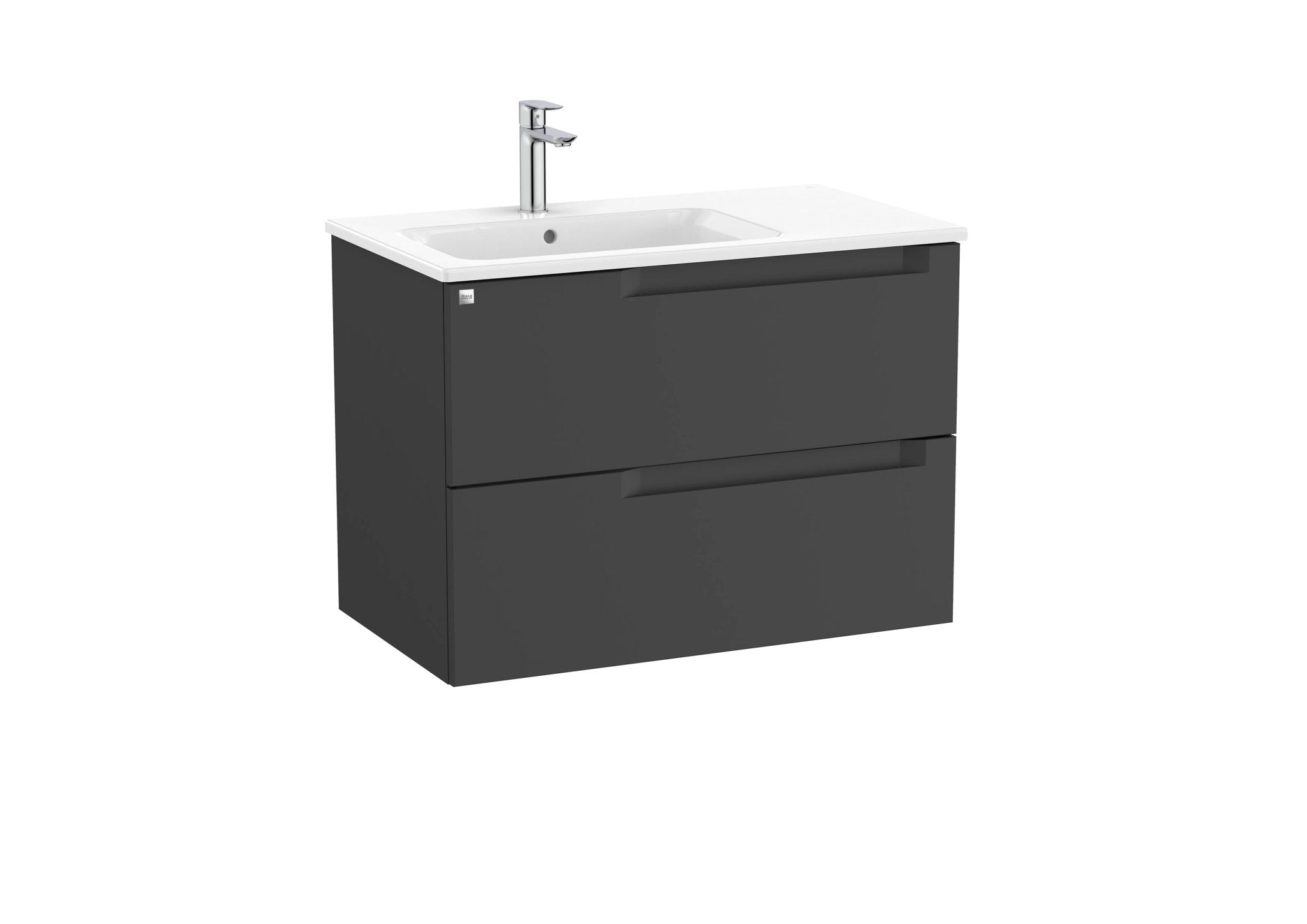 Roca - Mueble base Aleyda Unik de dos cajones y lavabo asimétrico con lavabo - BricoandPool