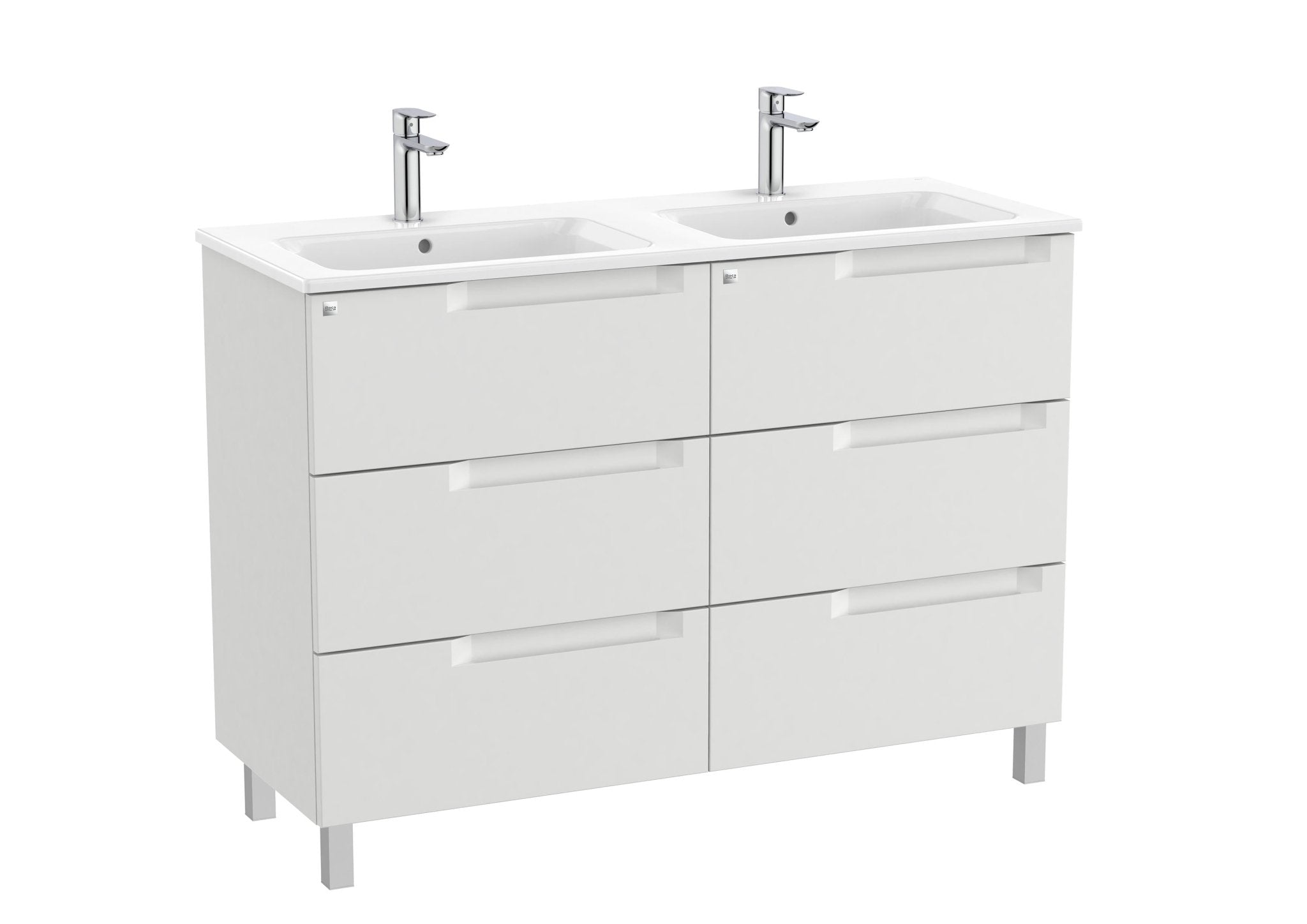Roca - Mueble base Aleyda Unik de seis cajones y lavabo doble - BricoandPool