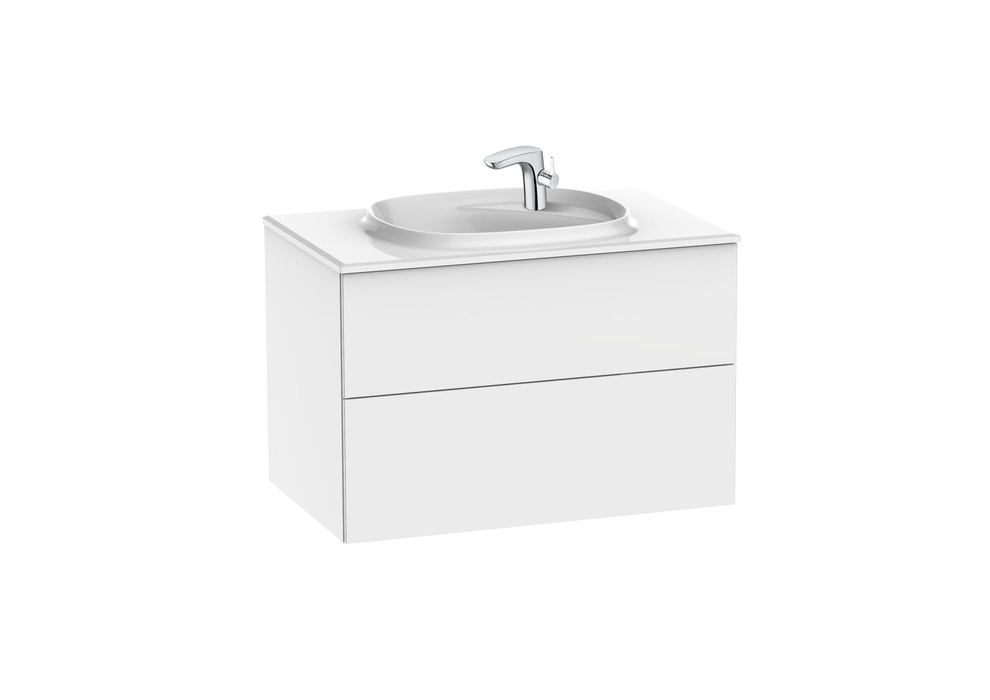 Roca - Mueble base Beyond Unik de dos cajones y lavabo de Fineceramic® - BricoandPool
