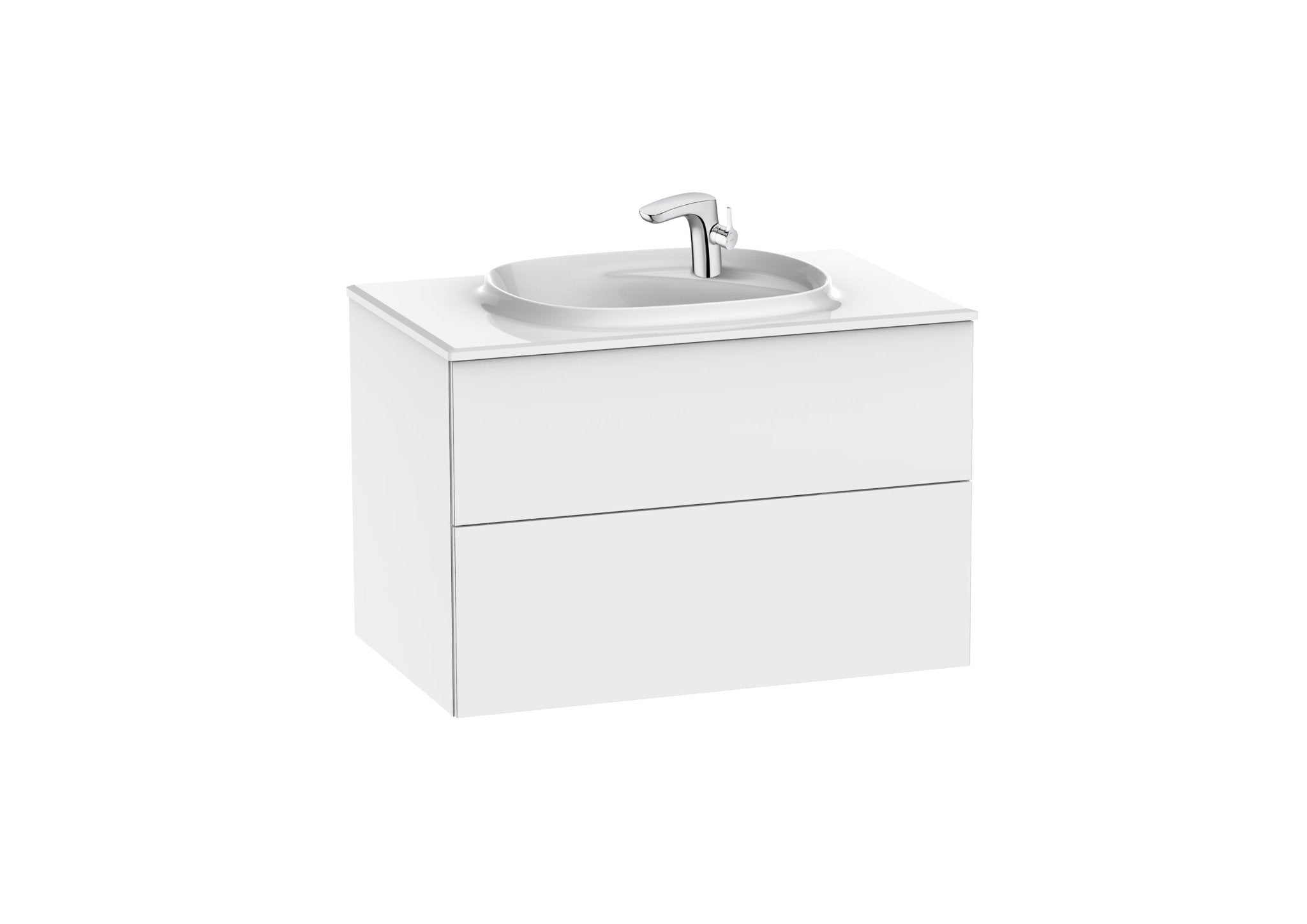 Roca - Mueble base Beyond Unik de dos cajones y lavabo de Fineceramic® - BricoandPool