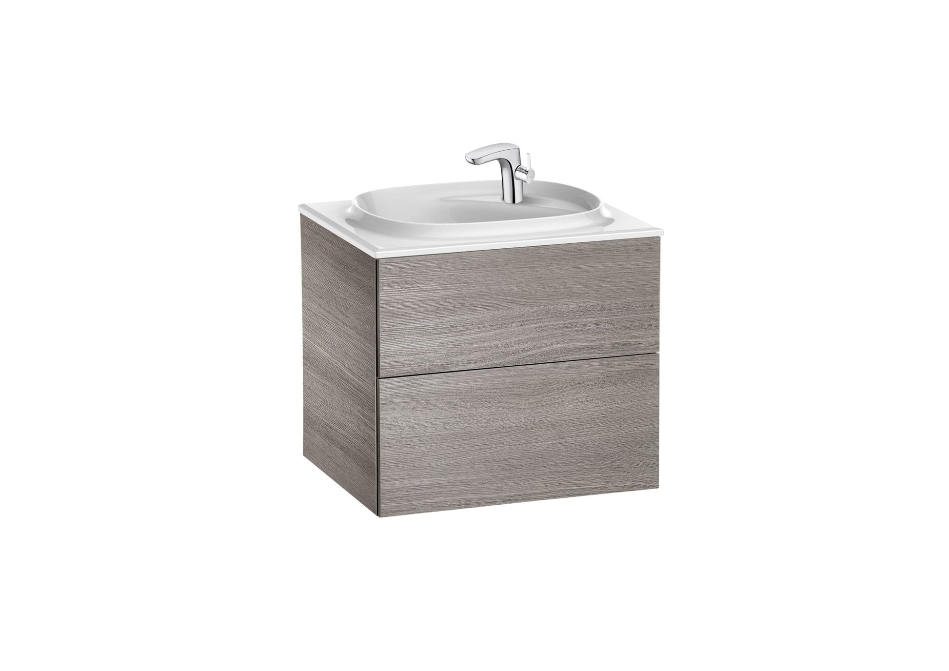 Roca - Mueble base Beyond Unik de dos cajones y lavabo de Fineceramic® - BricoandPool