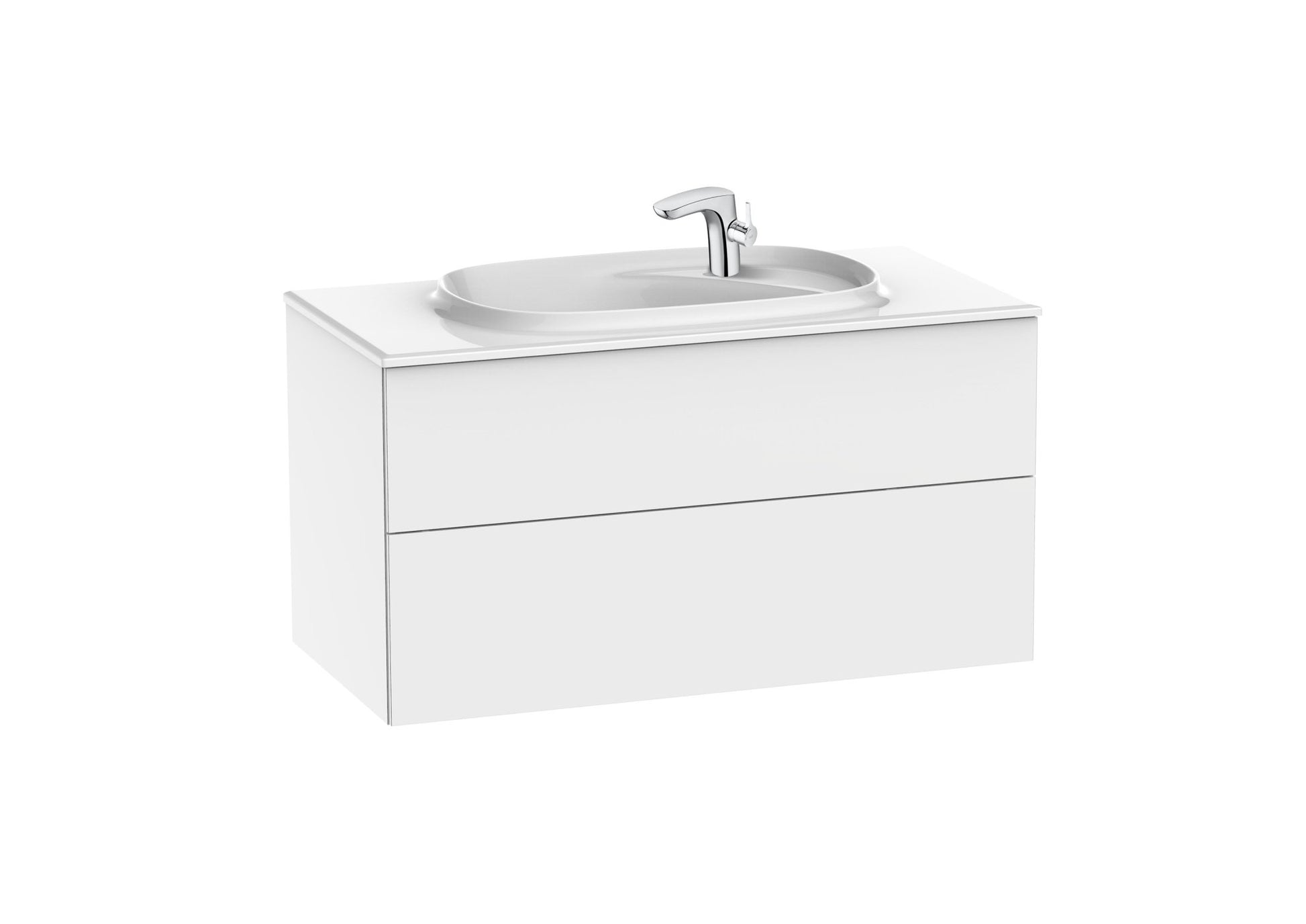 Roca - Mueble base Beyond Unik de dos cajones y lavabo de Fineceramic® - BricoandPool