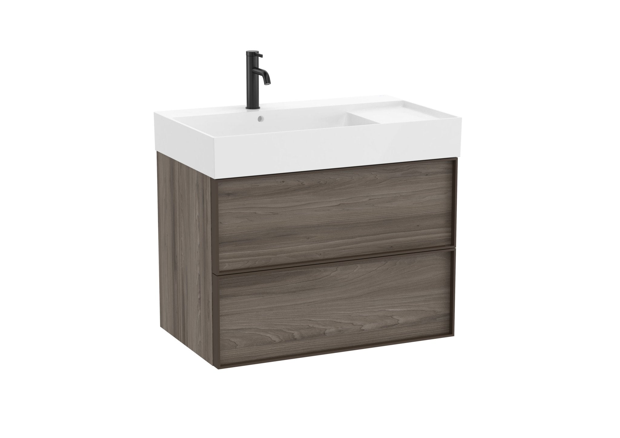 Roca - Mueble base Inspira Unik de dos cajones y lavabo de Fineceramic® - BricoandPool