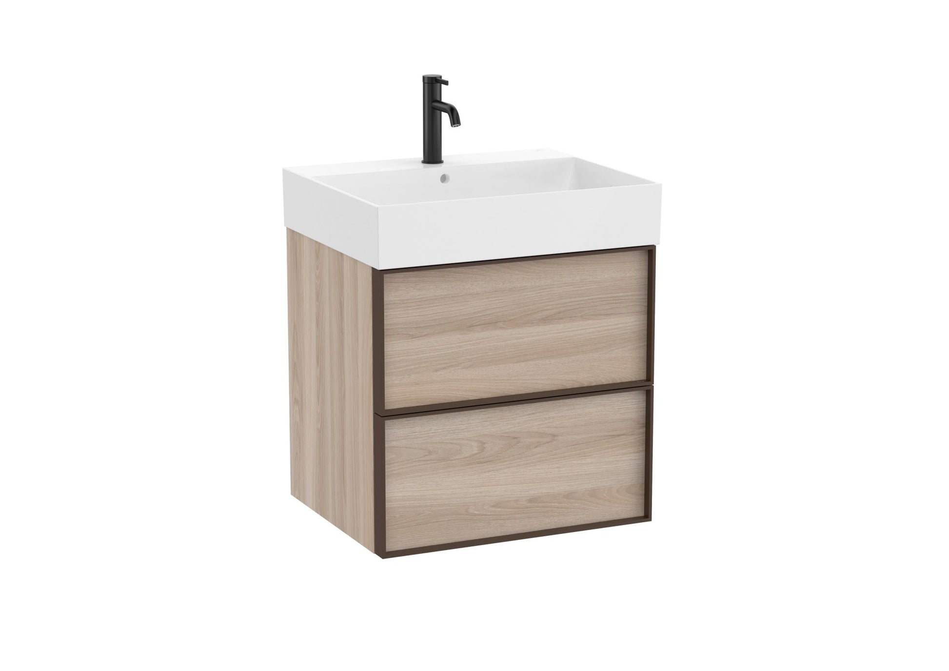 Roca - Mueble base Inspira Unik de dos cajones y lavabo de Fineceramic® - BricoandPool