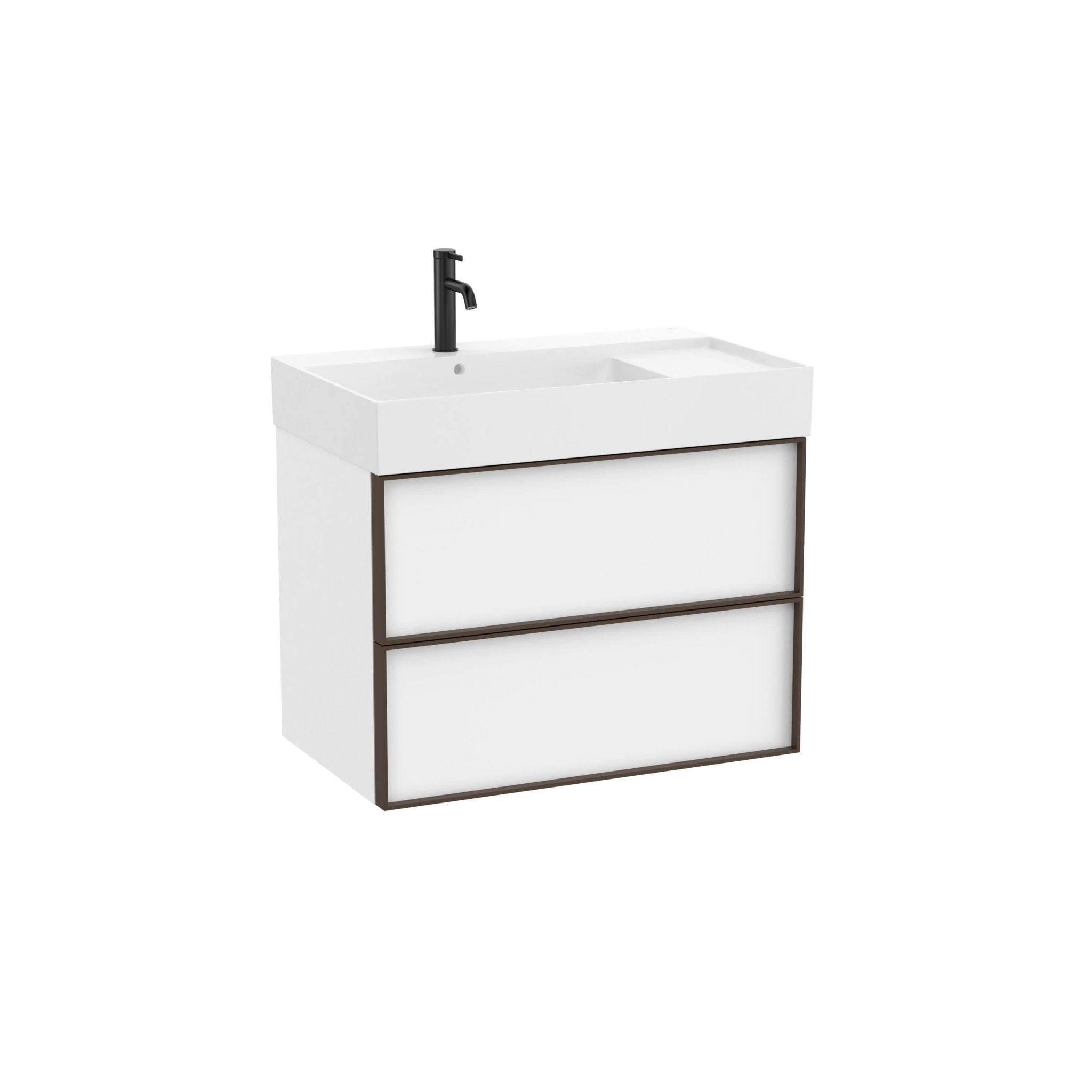 Roca - Mueble base Inspira Unik de dos cajones y lavabo de Fineceramic® - BricoandPool