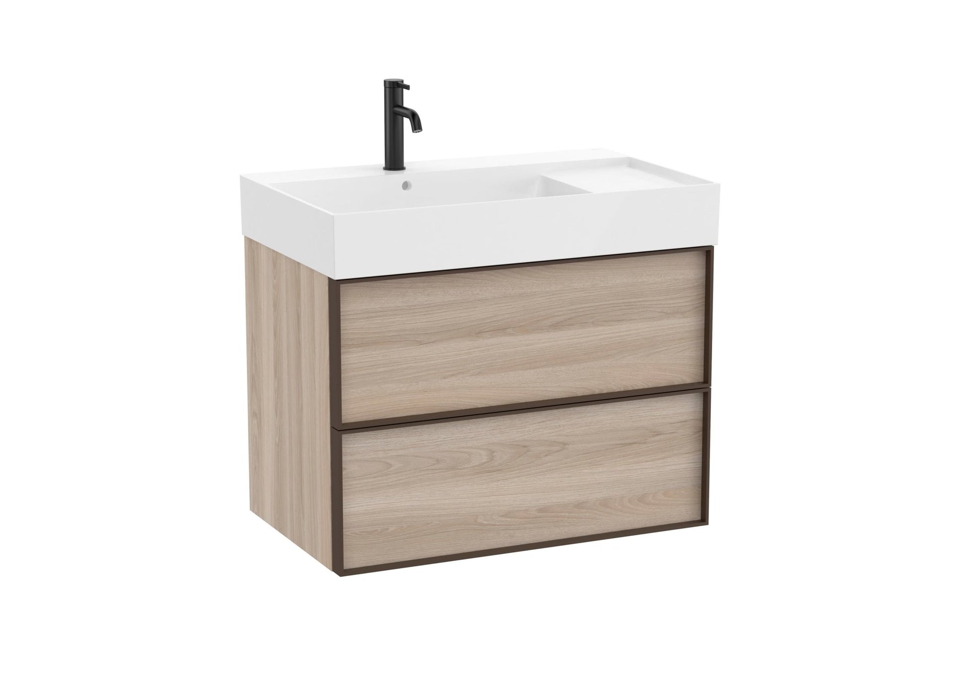 Roca - Mueble base Inspira Unik de dos cajones y lavabo de Fineceramic® - BricoandPool