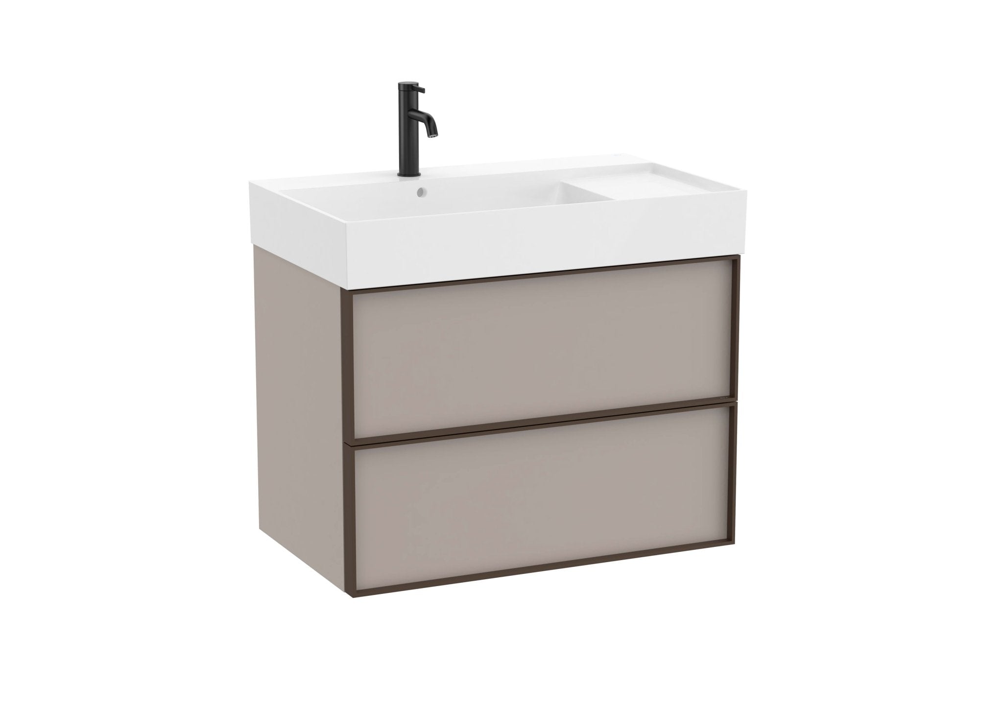 Roca - Mueble base Inspira Unik de dos cajones y lavabo de Fineceramic® - BricoandPool