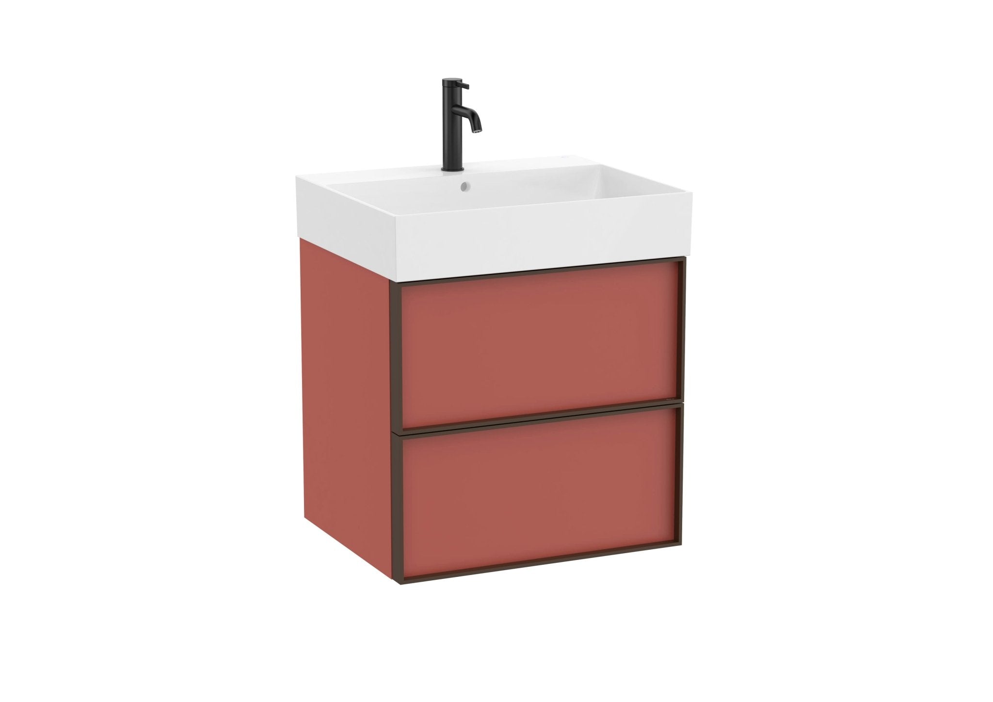 Roca - Mueble base Inspira Unik de dos cajones y lavabo de Fineceramic® - BricoandPool