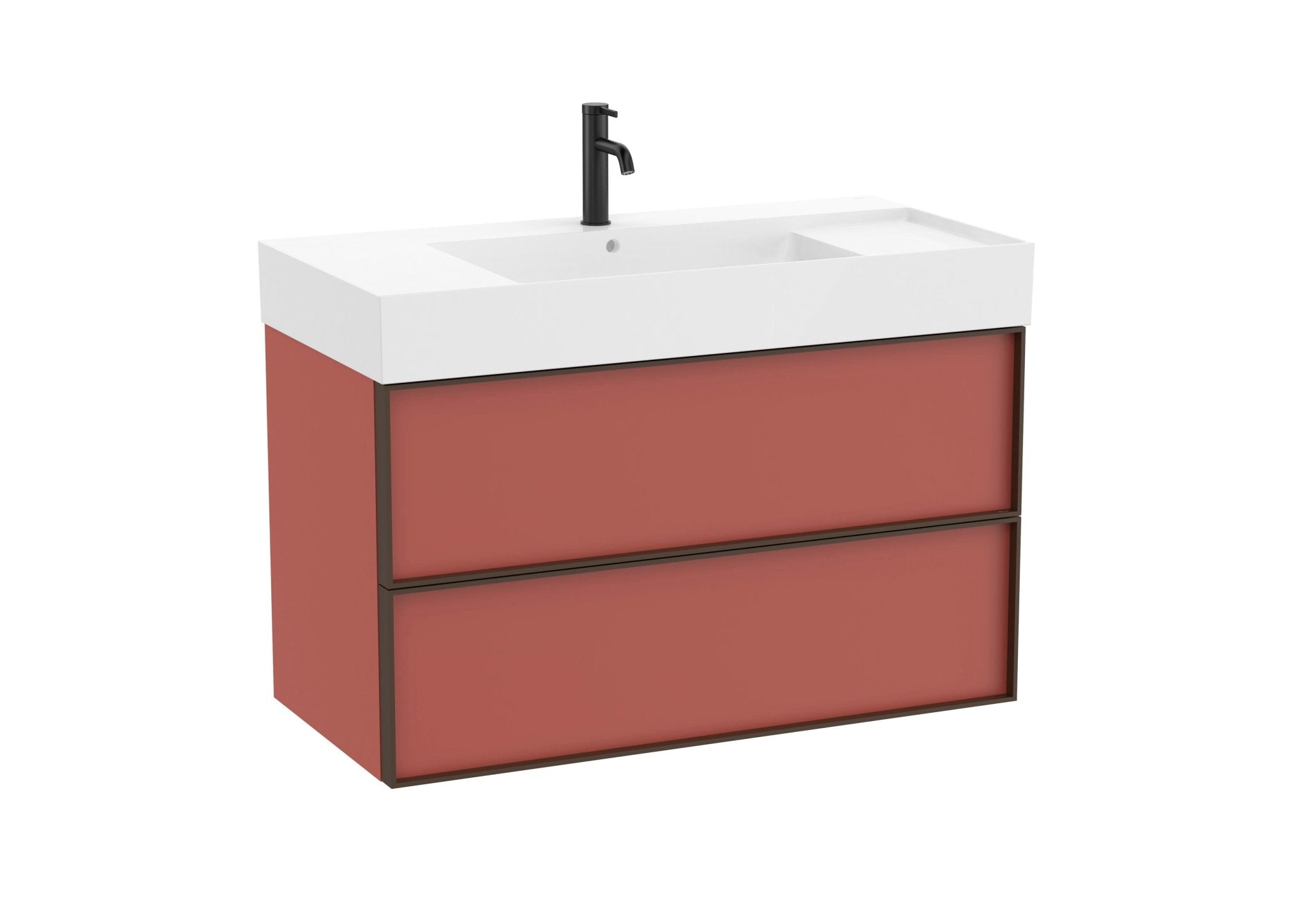 Roca - Mueble base Inspira Unik de dos cajones y lavabo de Fineceramic® - BricoandPool