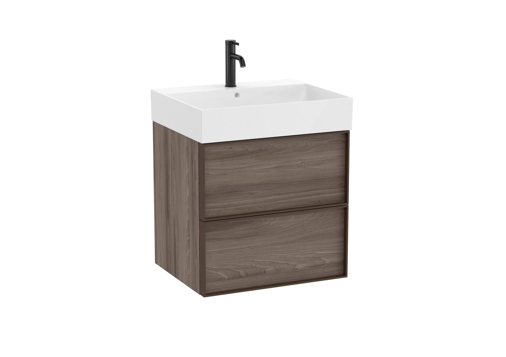 Roca - Mueble base Inspira Unik de dos cajones y lavabo de Fineceramic® - BricoandPool