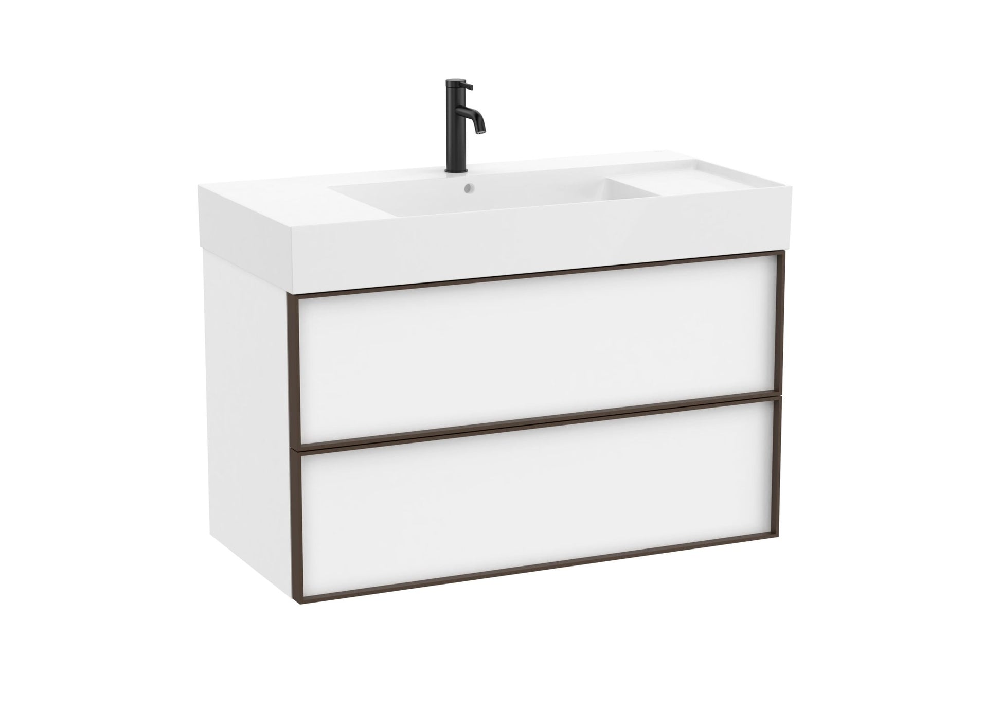 Roca - Mueble base Inspira Unik de dos cajones y lavabo de Fineceramic® - BricoandPool