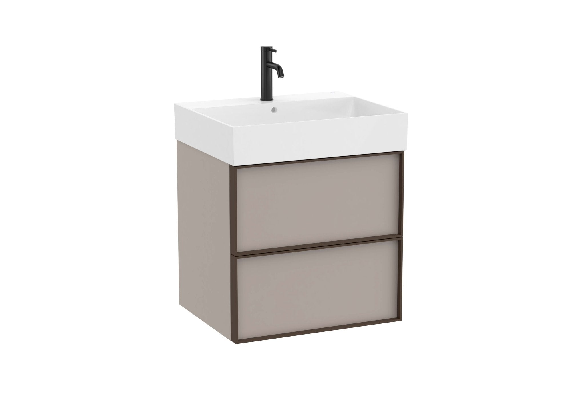 Roca - Mueble base Inspira Unik de dos cajones y lavabo de Fineceramic® - BricoandPool