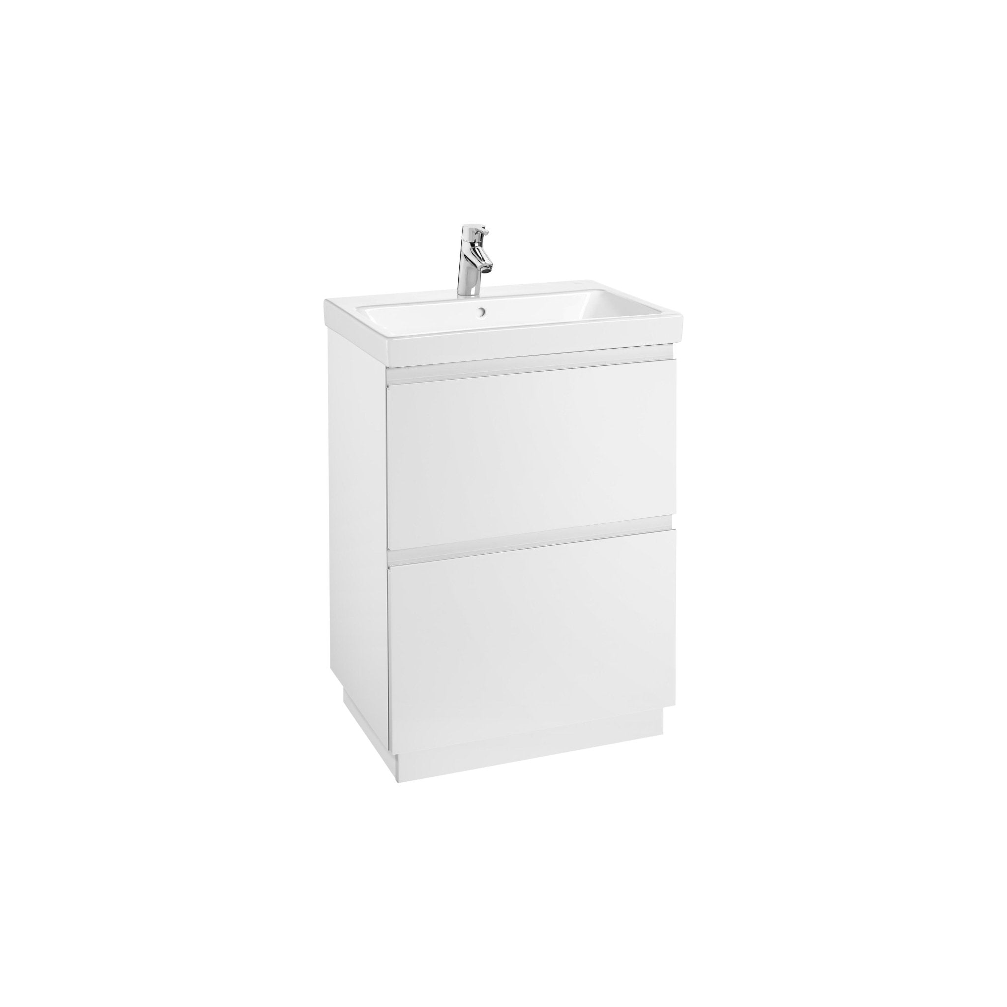 Roca - Mueble base Lander Unik a suelo de dos cajones, zócalo y lavabo - BricoandPool