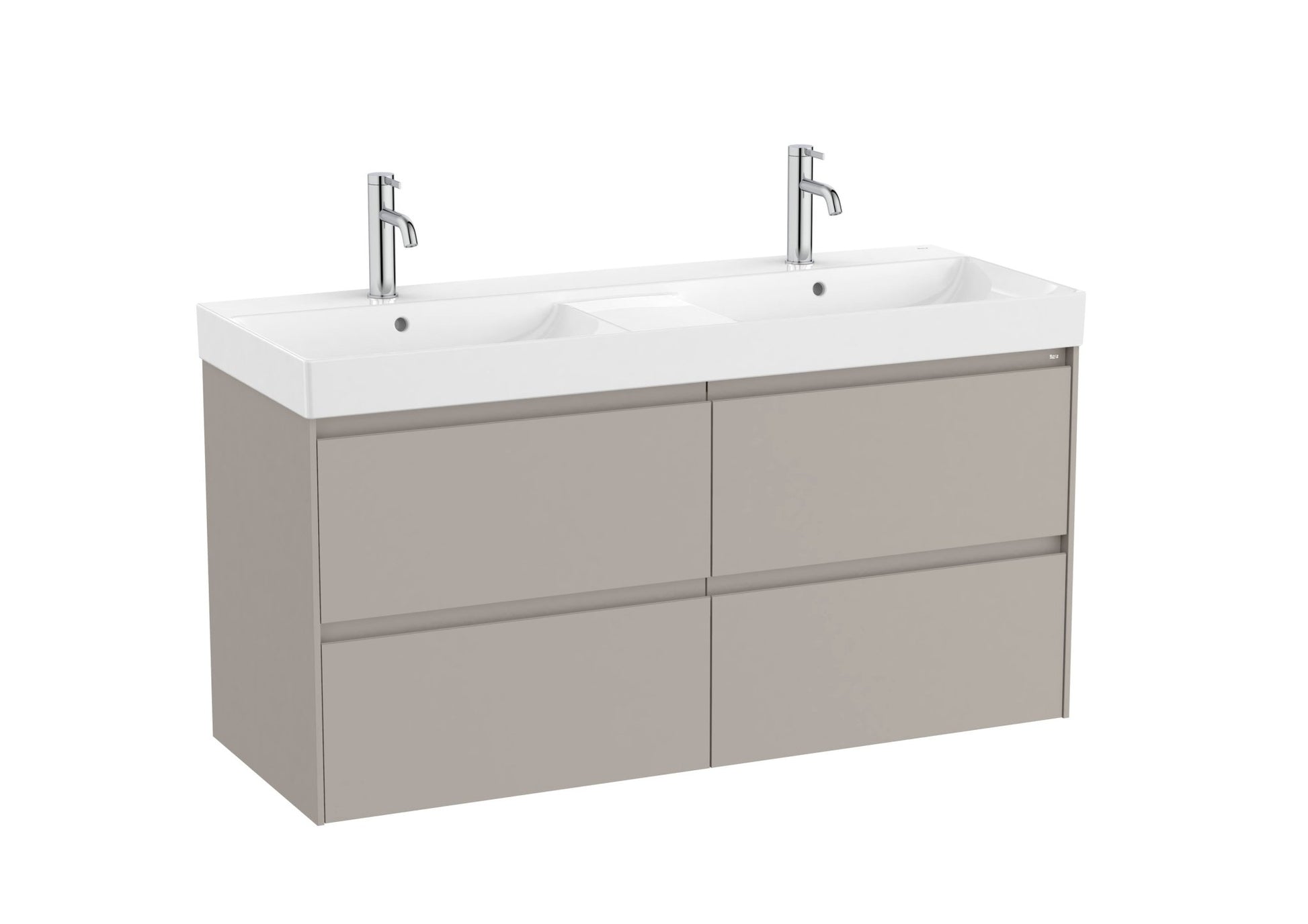 Roca - Mueble base Ona Unik de cuatro cajones y lavabo doble - BricoandPool