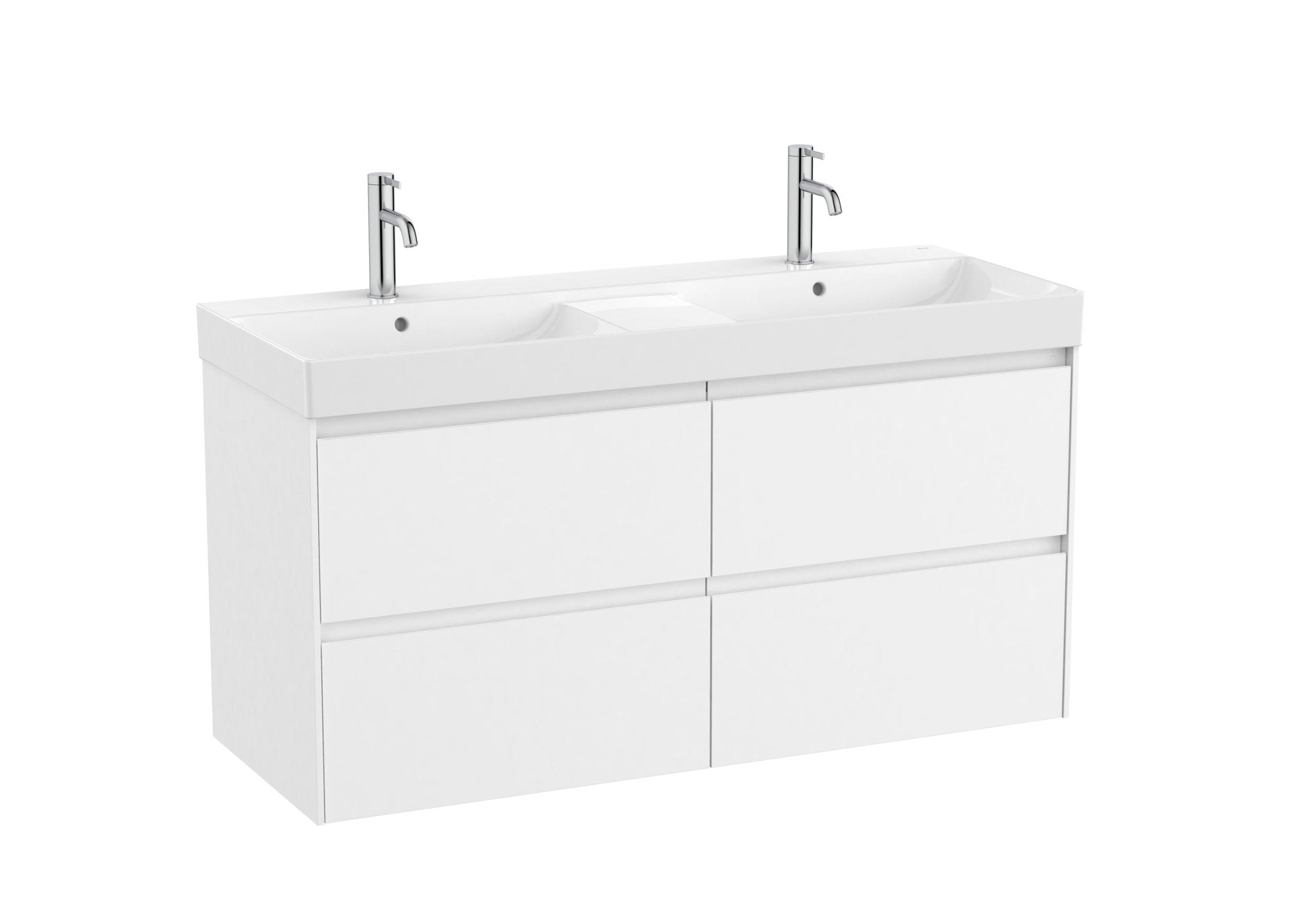 Roca - Mueble base Ona Unik de cuatro cajones y lavabo doble - BricoandPool