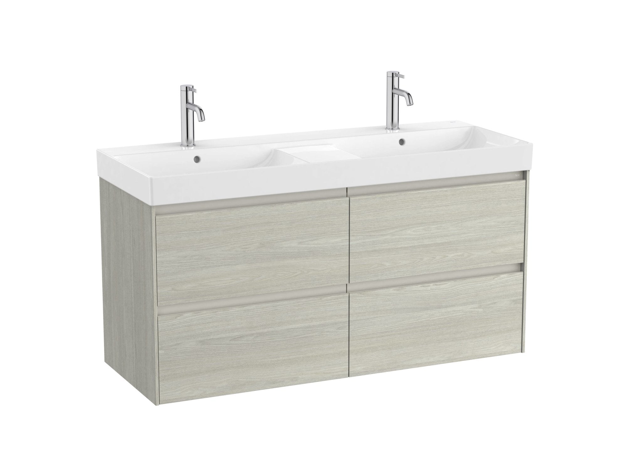 Roca - Mueble base Ona Unik de cuatro cajones y lavabo doble - BricoandPool