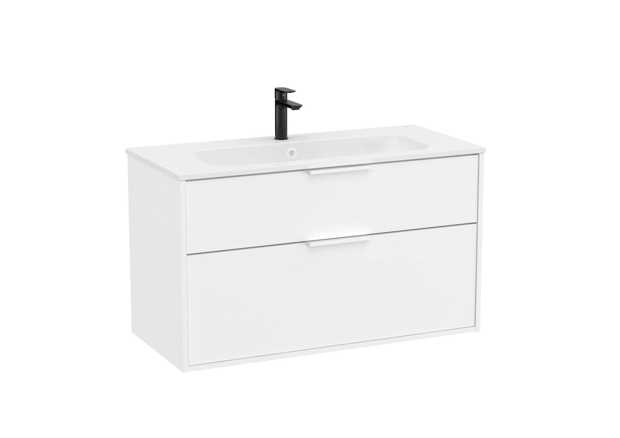 Roca - Mueble base Optica Unik de dos cajones y lavabo de Stonex® - BricoandPool