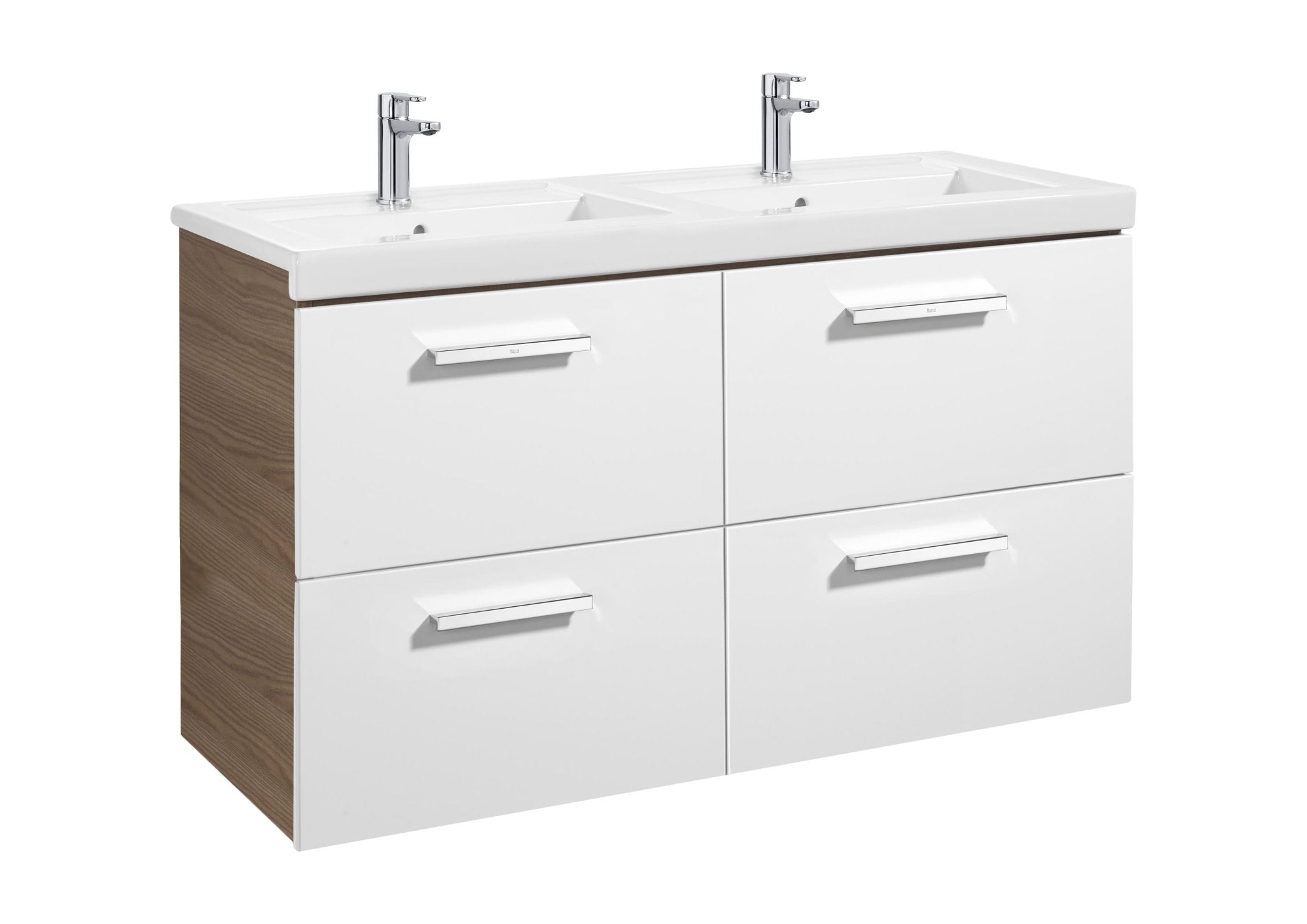 Roca - Mueble base Prisma Unik de cuatro cajones y lavabo doble - BricoandPool