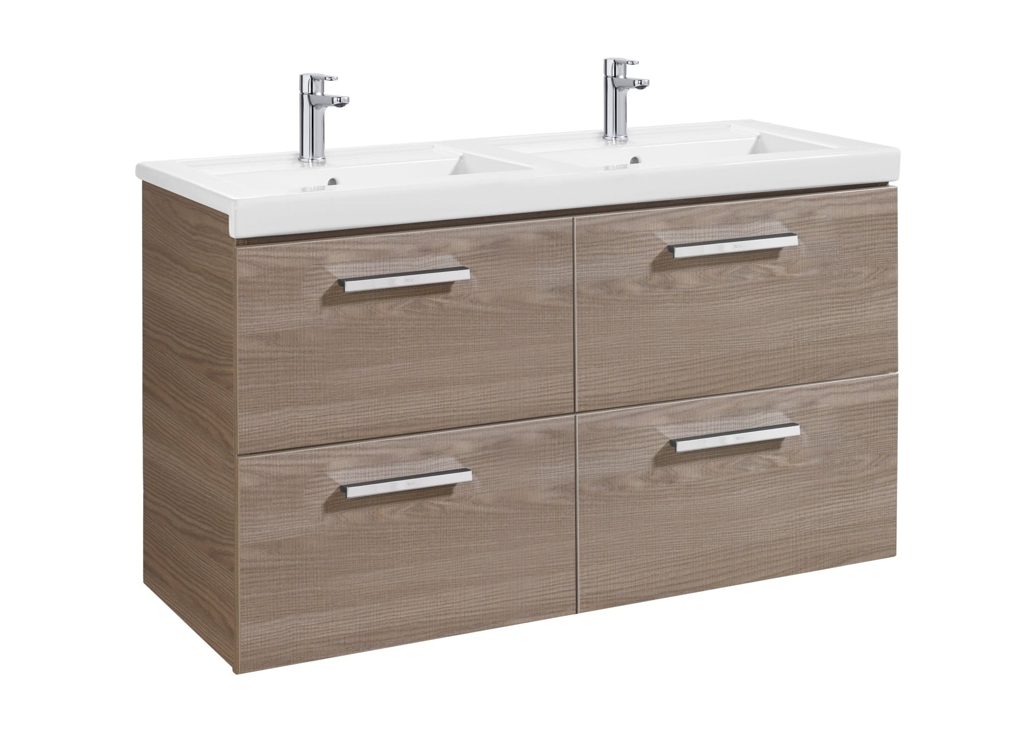 Roca - Mueble base Prisma Unik de cuatro cajones y lavabo doble - BricoandPool
