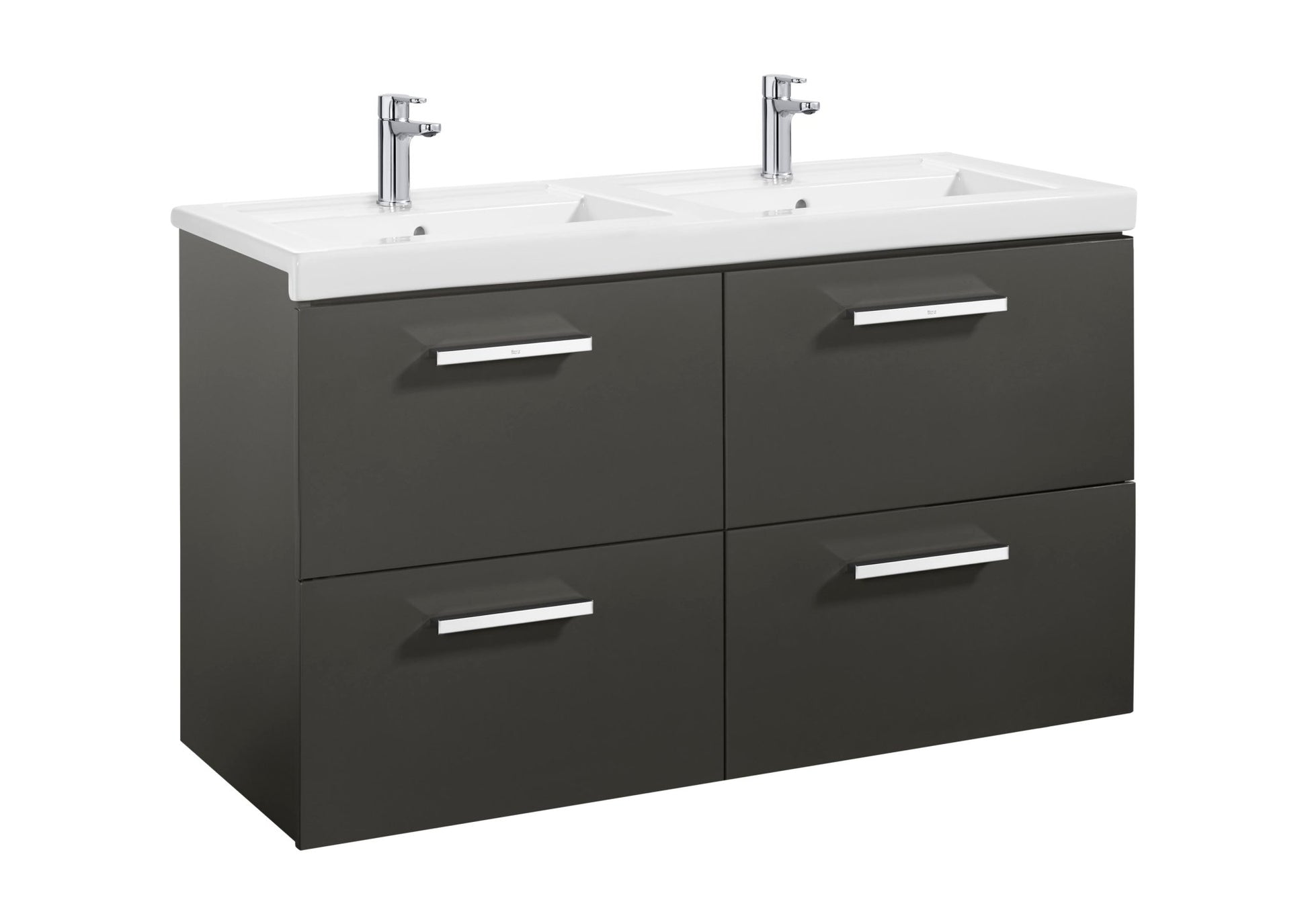 Roca - Mueble base Prisma Unik de cuatro cajones y lavabo doble - BricoandPool