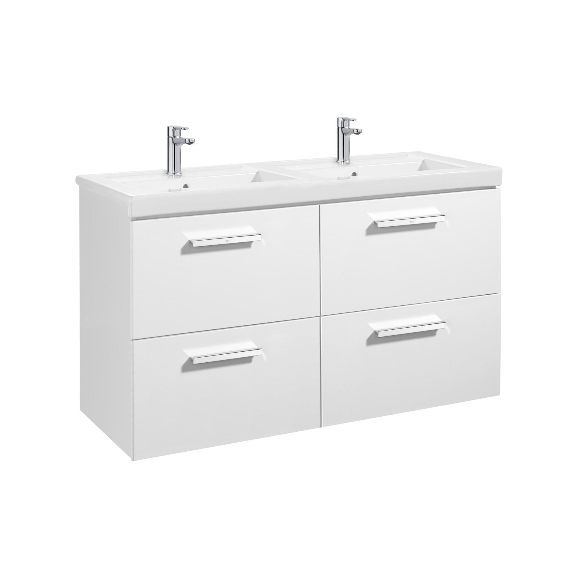 Roca - Mueble base Prisma Unik de cuatro cajones y lavabo doble - BricoandPool