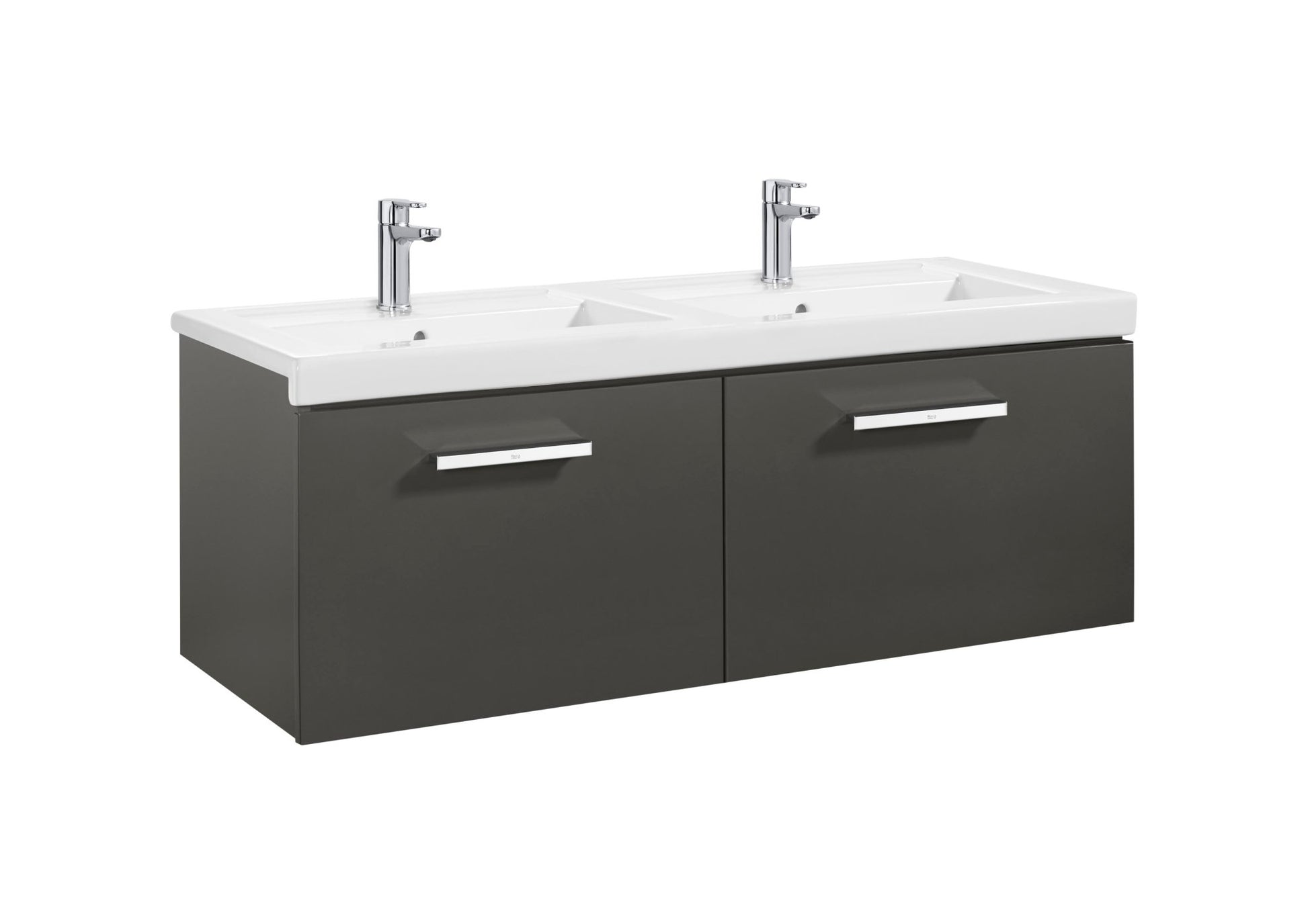 Roca - Mueble base Prisma Unik de dos cajones y lavabo doble - BricoandPool