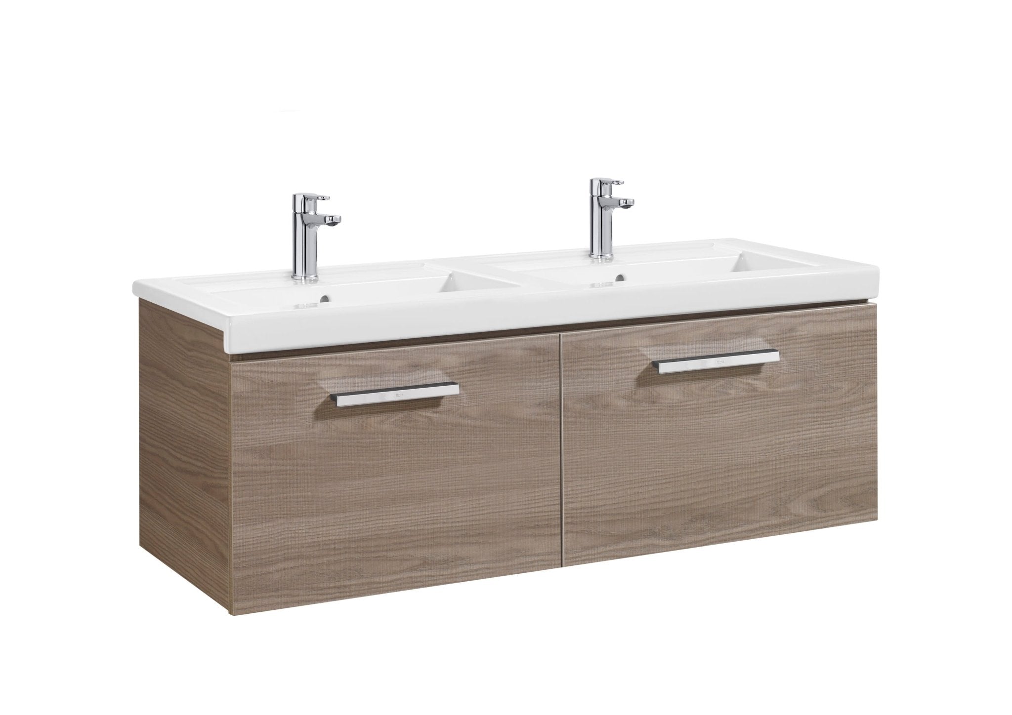 Roca - Mueble base Prisma Unik de dos cajones y lavabo doble - BricoandPool