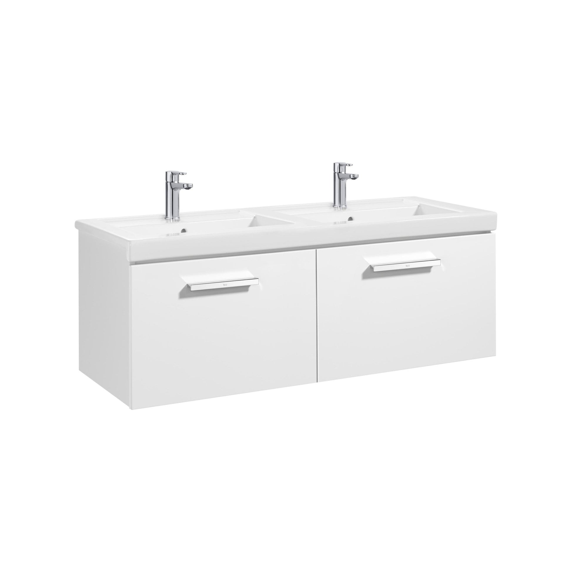 Roca - Mueble base Prisma Unik de dos cajones y lavabo doble - BricoandPool