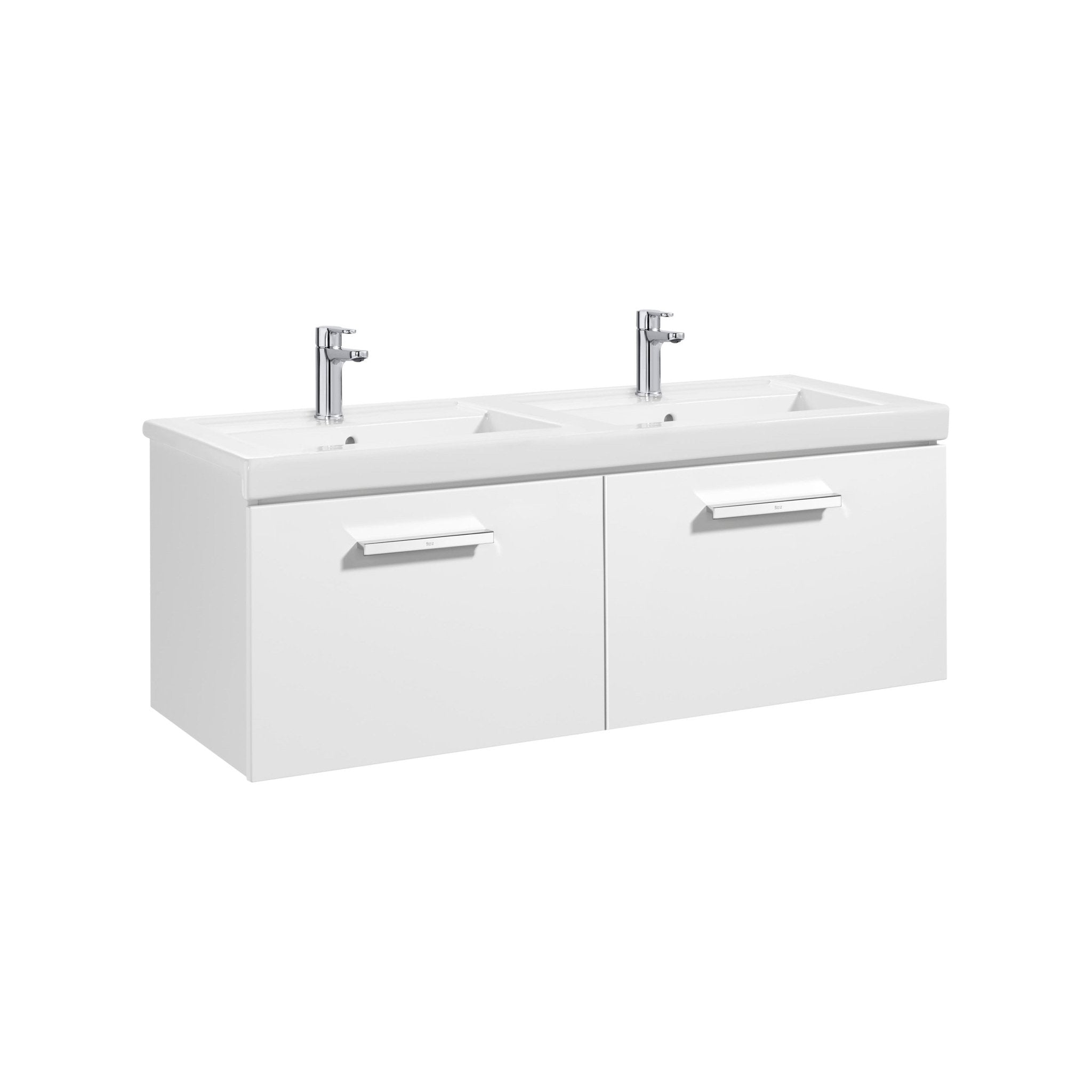 Roca - Mueble base Prisma Unik de dos cajones y lavabo doble - BricoandPool