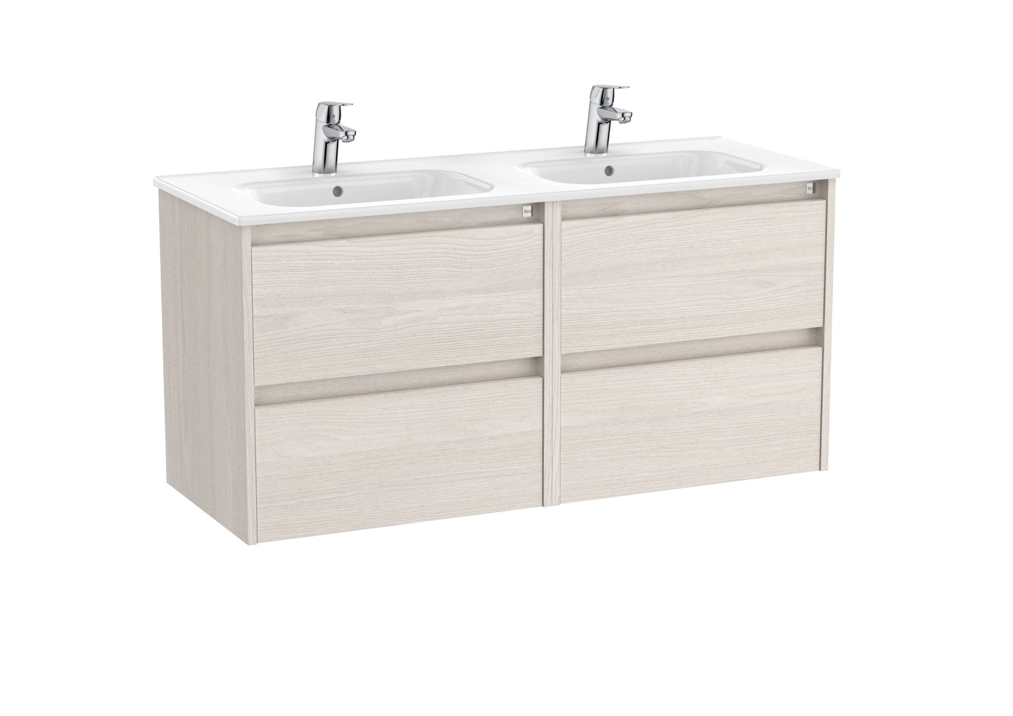 Roca - Mueble base Tenet Unik de cuatro cajones y lavabo doble - BricoandPool