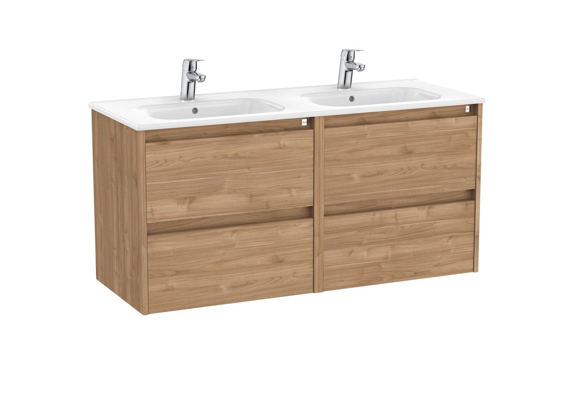 Roca - Mueble base Tenet Unik de cuatro cajones y lavabo doble - BricoandPool